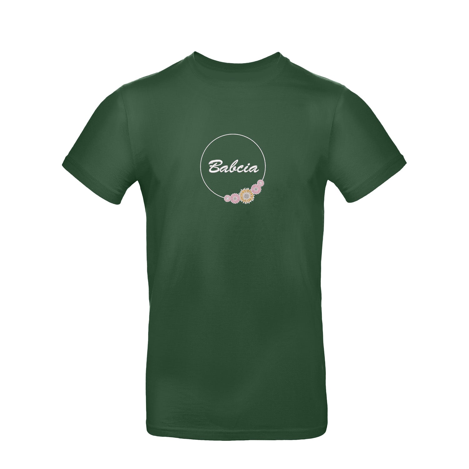 Babcia - koszulka z haftem w kwiatowym stylu dla Babci Haft z radości - nadruki i haft na odzieży Warszawa