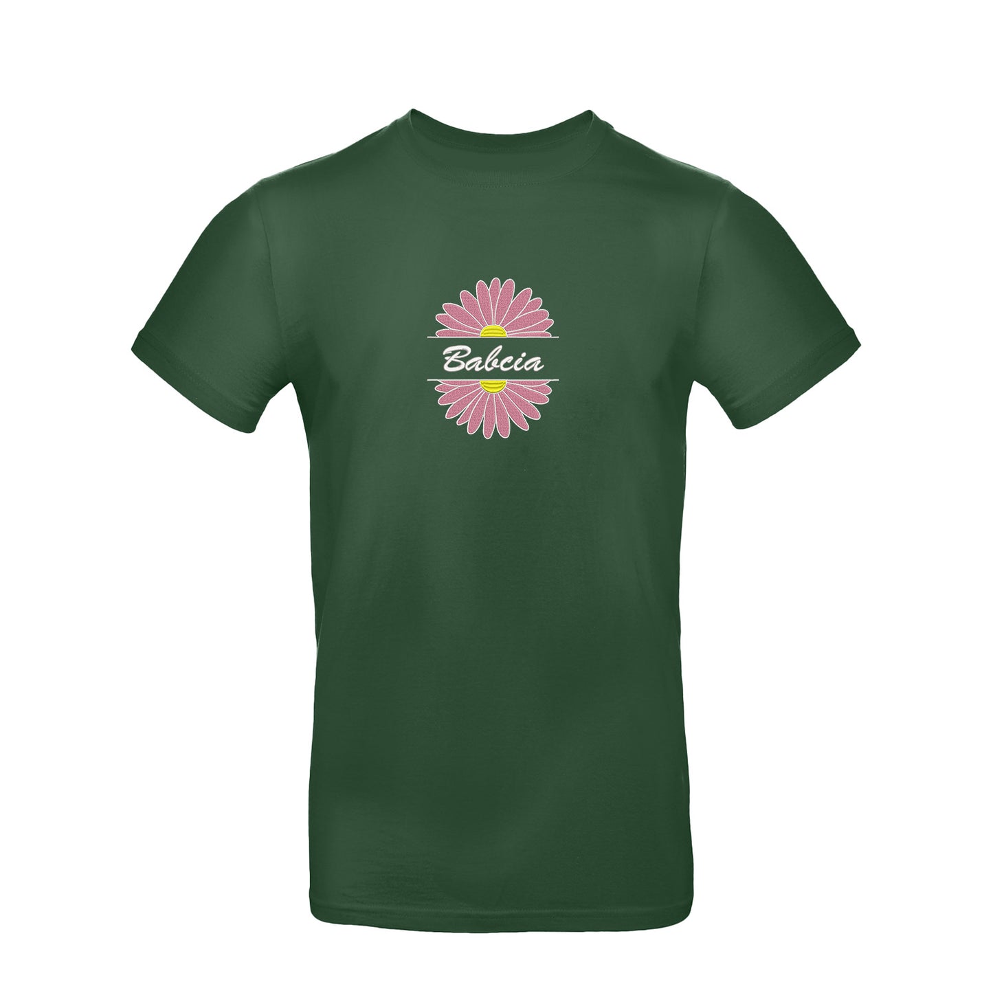 Babcia – koszulka z haftem stokrotki dla Babci Haft z radości - nadruki i haft na odzieży Warszawa