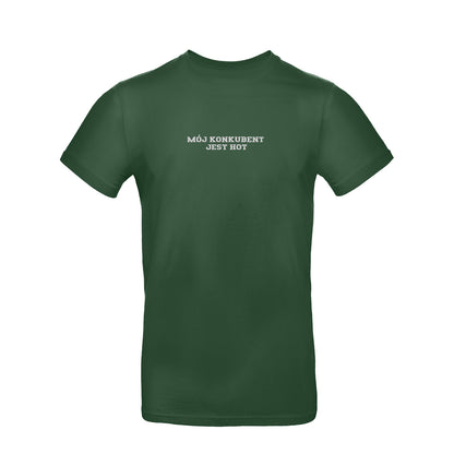 Koszulka z haftem "MÓJ KONKUBENT JEST HOT" – unisex, damska, oversize Haft z radości - nadruki i haft na odzieży Warszawa