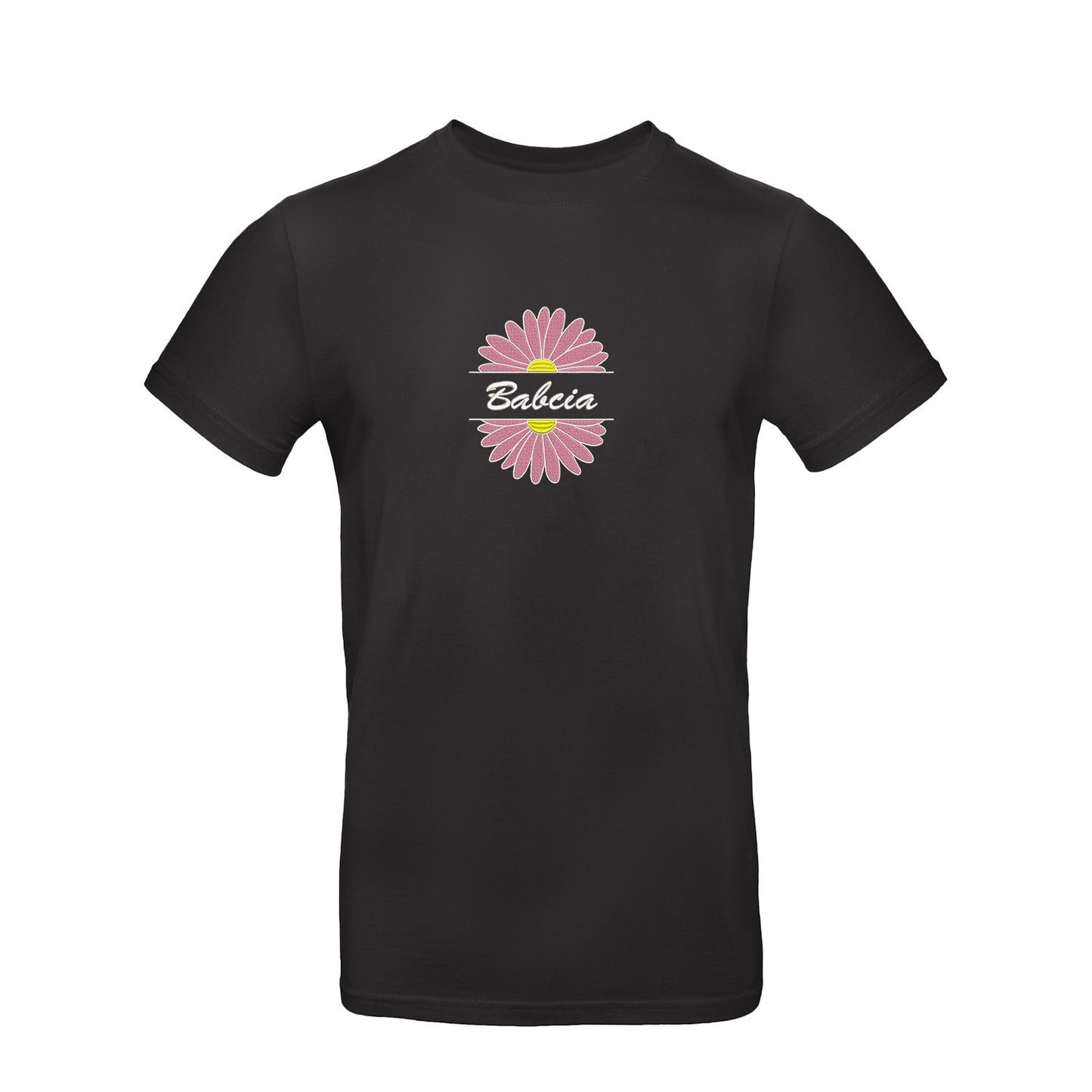 Babcia – koszulka z haftem stokrotki dla Babci Haft z radości - nadruki i haft na odzieży Warszawa