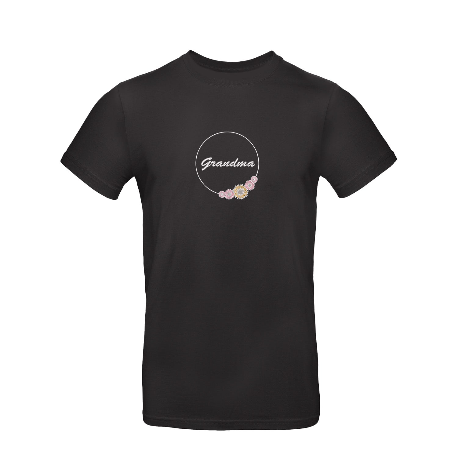 Koszulka Grandma Flower – haftowany motyw z kwiatami dla Babci Haft z radości - nadruki i haft na odzieży Warszawa