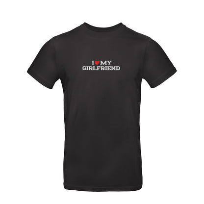 Koszulka I LOVE MY GIRLFRIEND z haftem – unisex, damska lub oversize Haft z radości - nadruki i haft na odzieży Warszawa