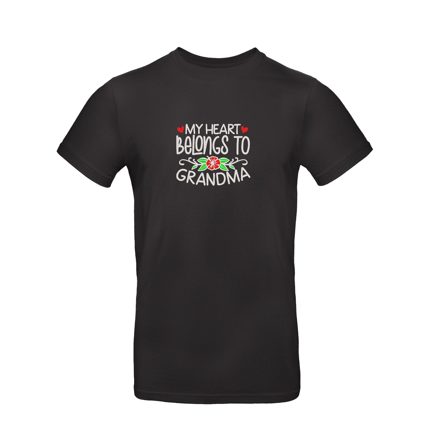 Koszulka My Heart Belongs to Grandma – haftowany prezent dla Babci Haft z radości - nadruki i haft na odzieży Warszawa