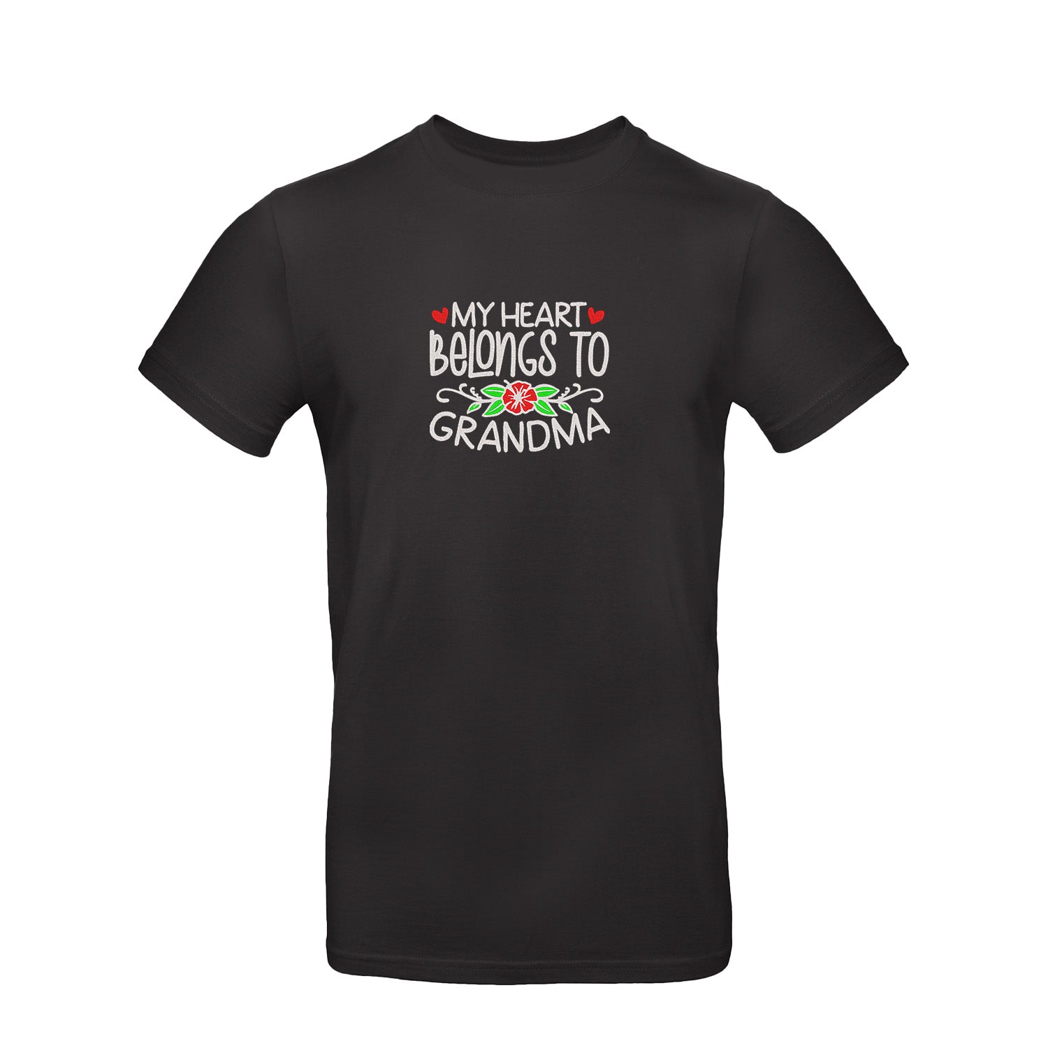 Koszulka My Heart Belongs to Grandma – haftowany prezent dla Babci Haft z radości - nadruki i haft na odzieży Warszawa