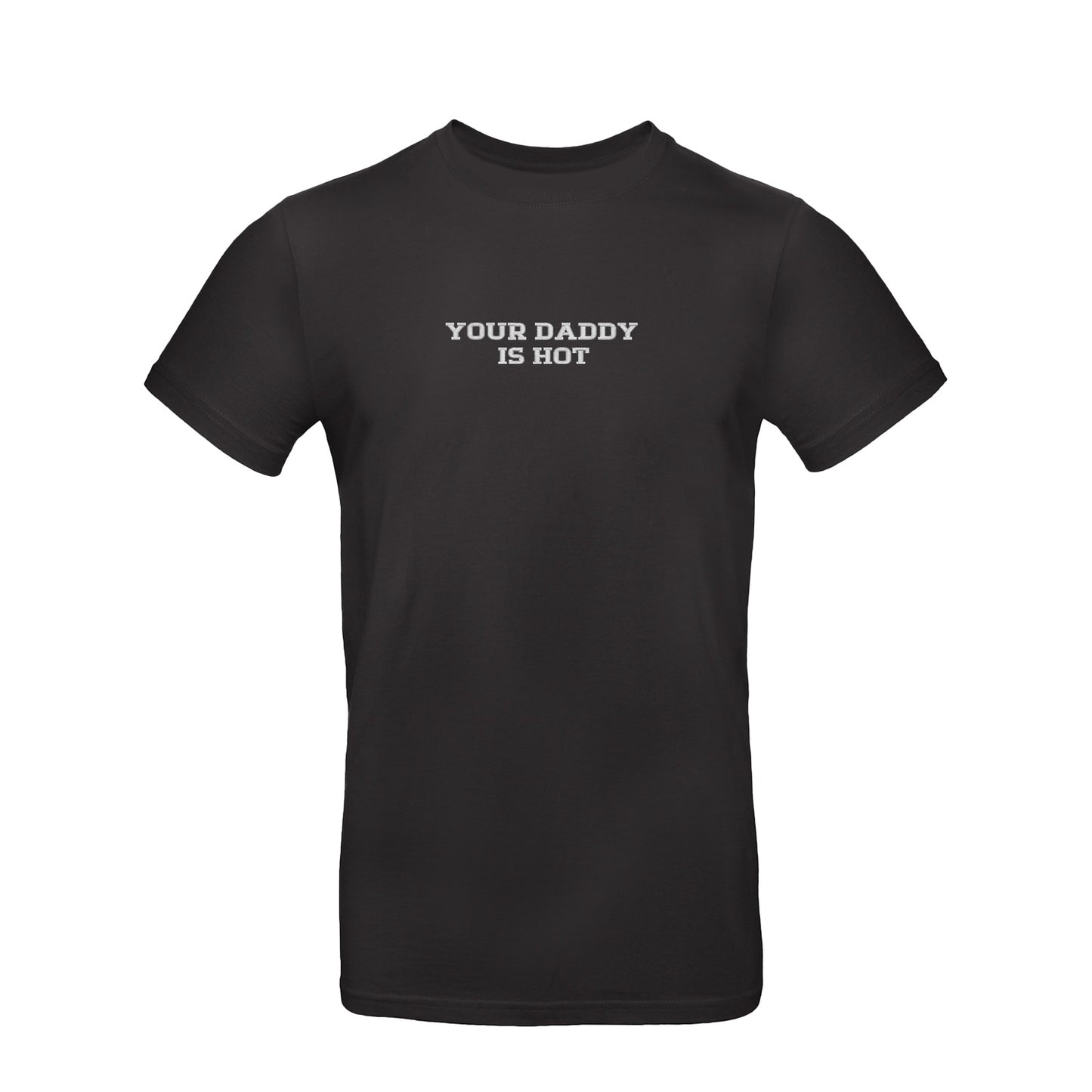 Koszulka z haftem "YOUR DADDY IS HOT" – unisex, damska, oversize Haft z radości - nadruki i haft na odzieży Warszawa