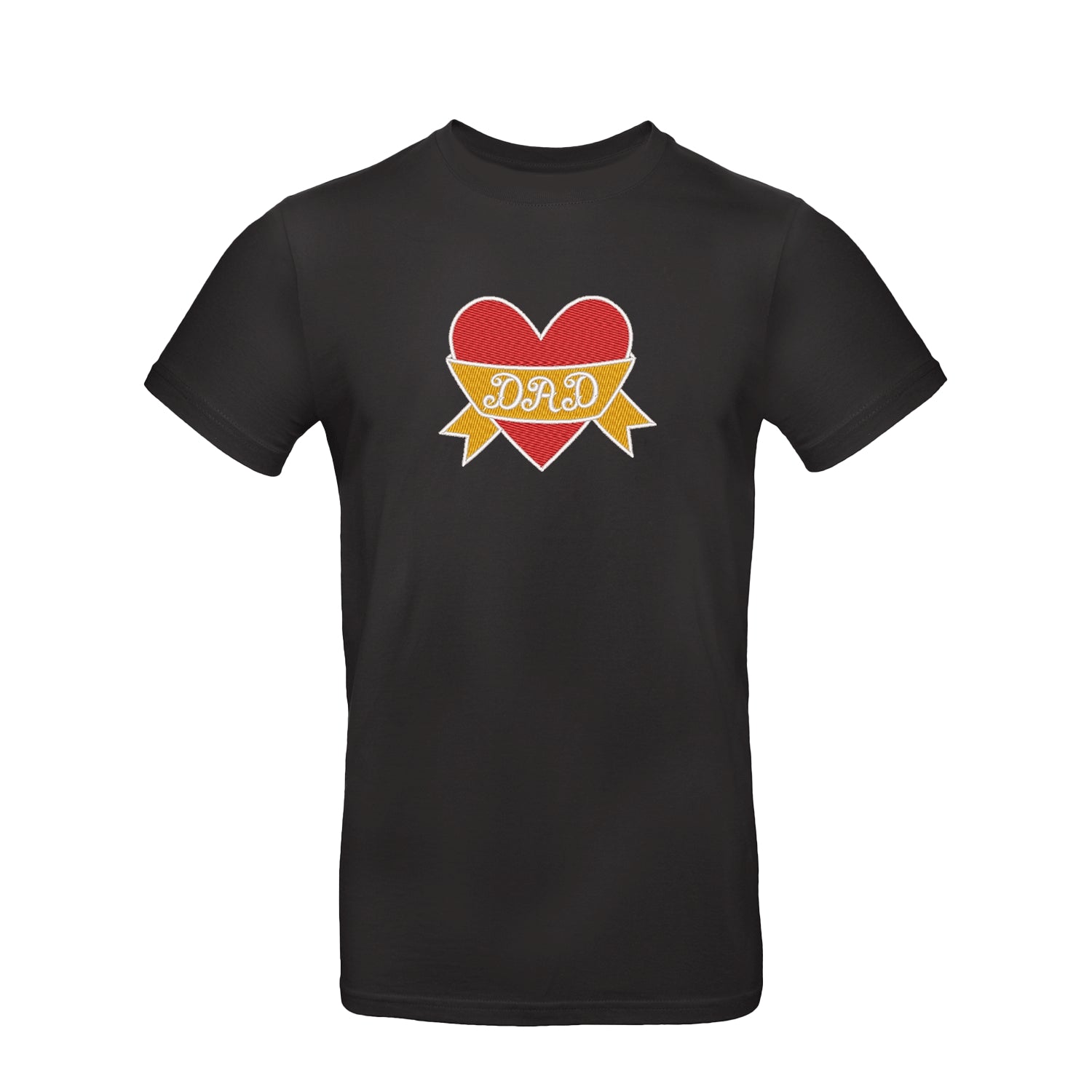 Koszulka unisex "Dad Heart Tattoo" z haftem – klasyczny wzór dla taty z charakterem Haft z radości