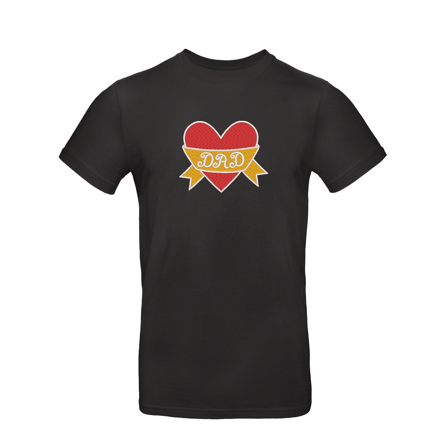 Koszulka unisex "Dad Heart Tattoo" z haftem – klasyczny wzór dla taty z charakterem