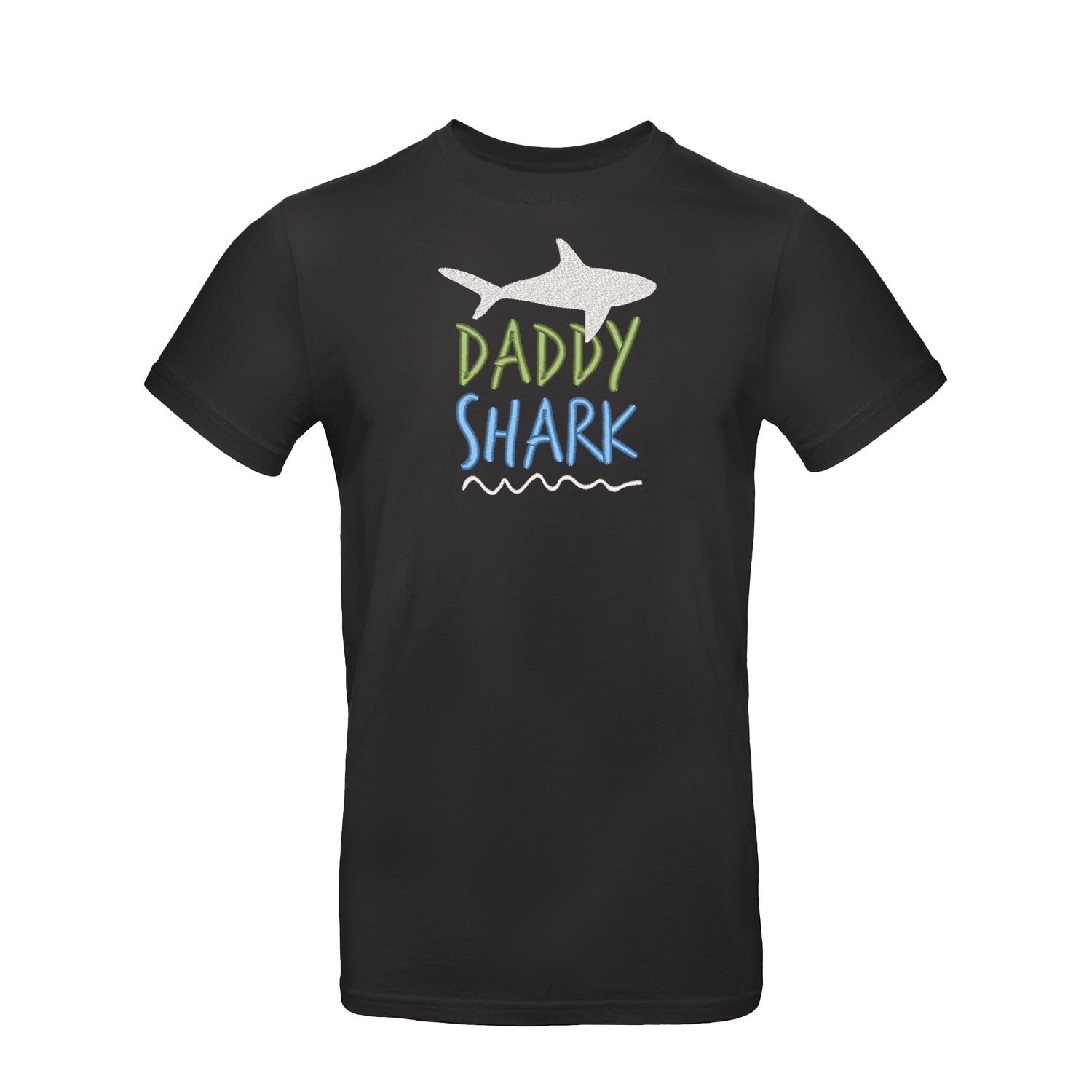 Koszulka unisex "Daddy Shark" z haftem – prezent dla taty z humorem Haft z radości