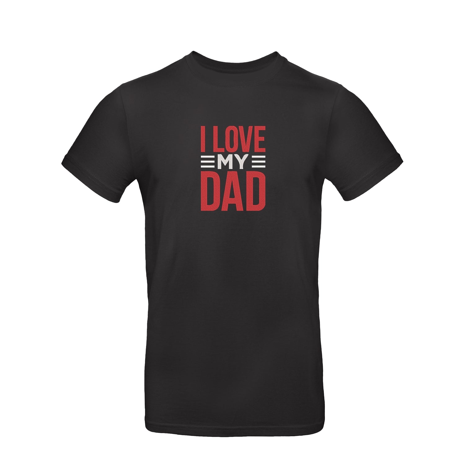 Koszulka unisex z haftem "I Love My Dad 2" – wyjątkowy prezent dla taty z serca Haft z radości