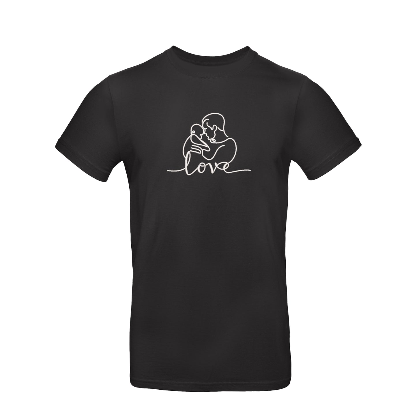 Koszulka unisex LOVE z haftem – Tata z dzieckiem | Prezent dla Taty