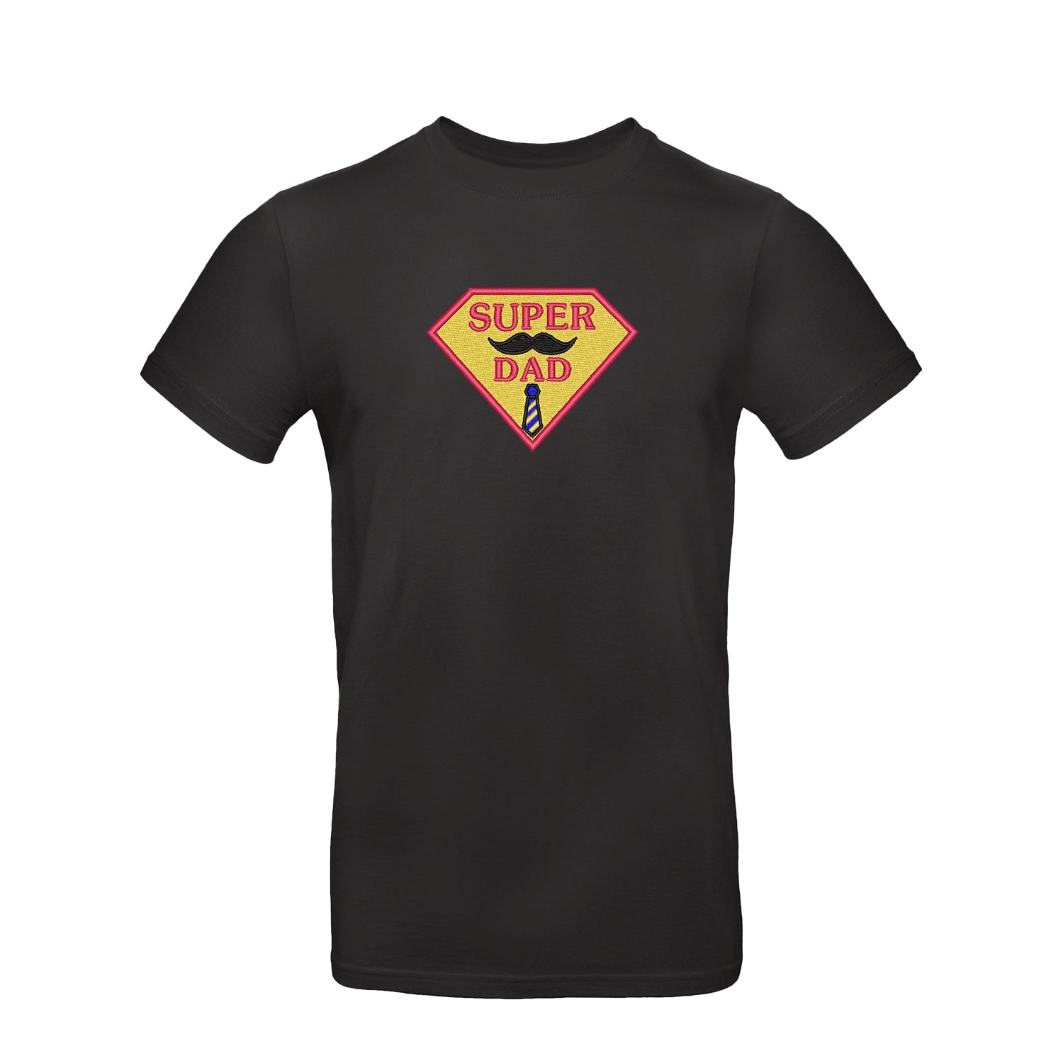 Koszulka "Super Dad" na Dzień Ojca – prezent z haftem dla taty bohatera Haft z radości
