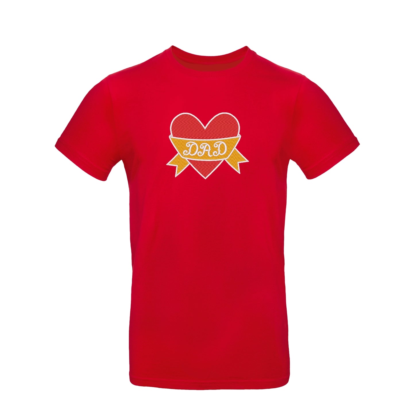 Koszulka unisex "Dad Heart Tattoo" z haftem – klasyczny wzór dla taty z charakterem