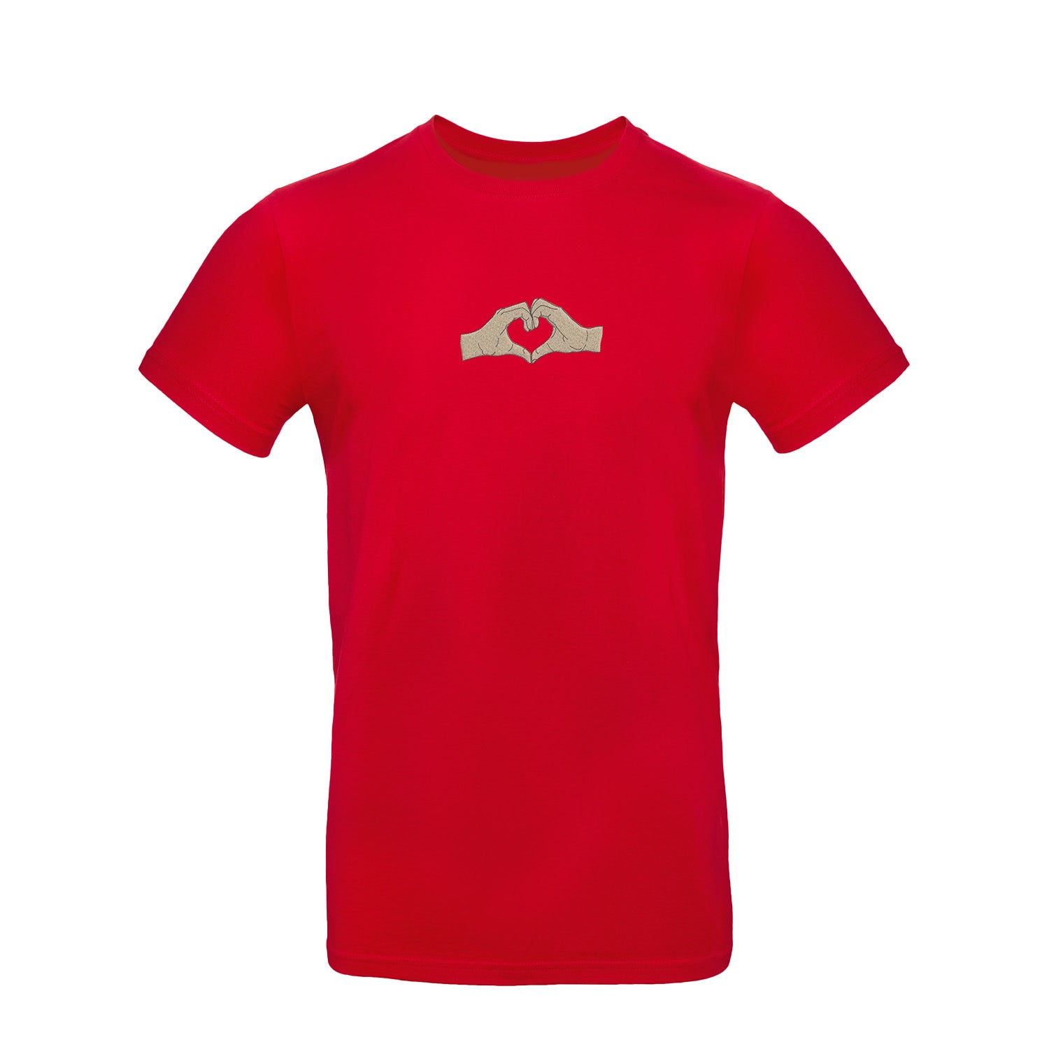 Koszulka z Haftem „Serce z dłoni” – symbol bliskości Haft z radości - nadruki i haft na odzieży Warszawa