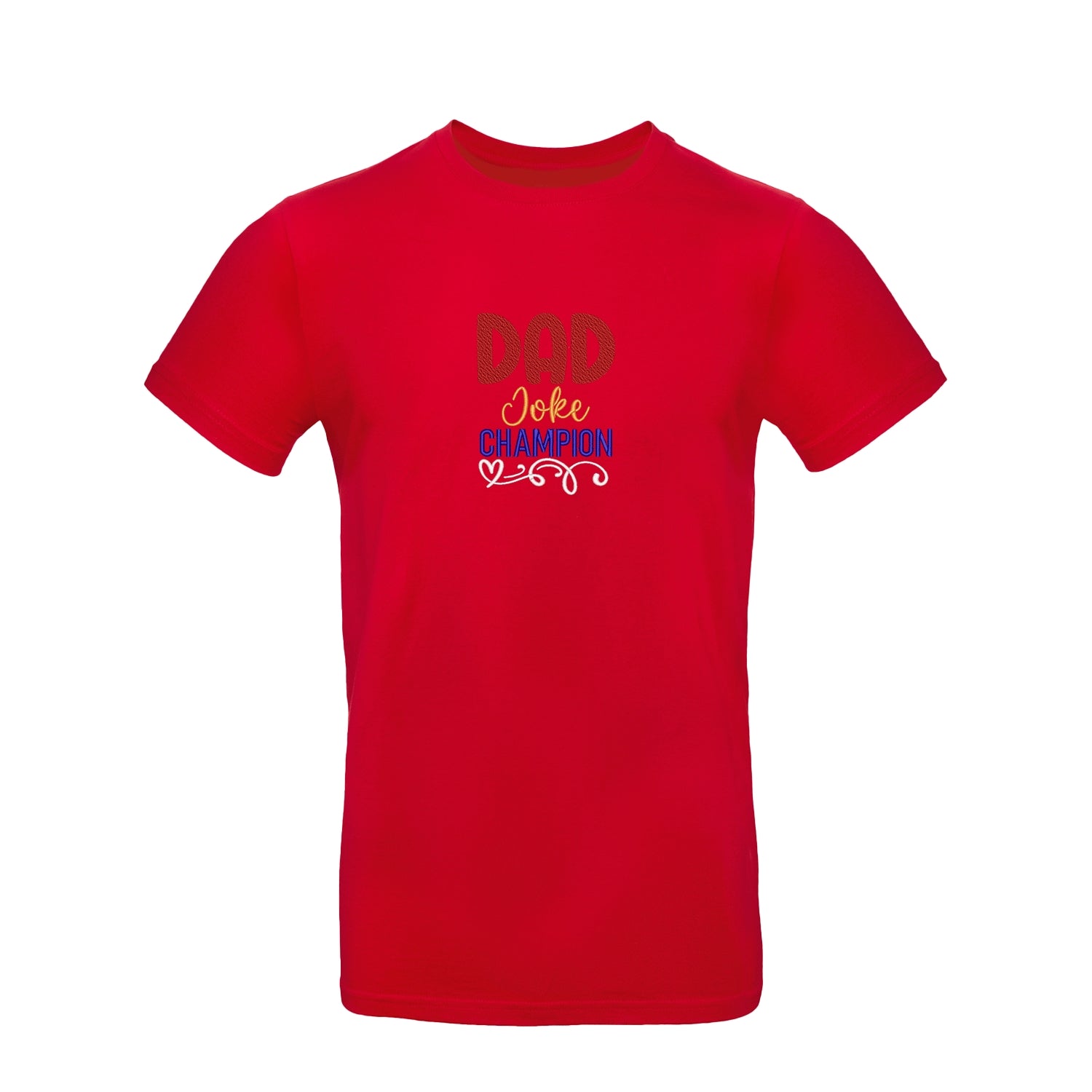 Koszulka unisex z haftem "Dad Joke Champion" – idealna dla taty z poczuciem humoru Haft z radości