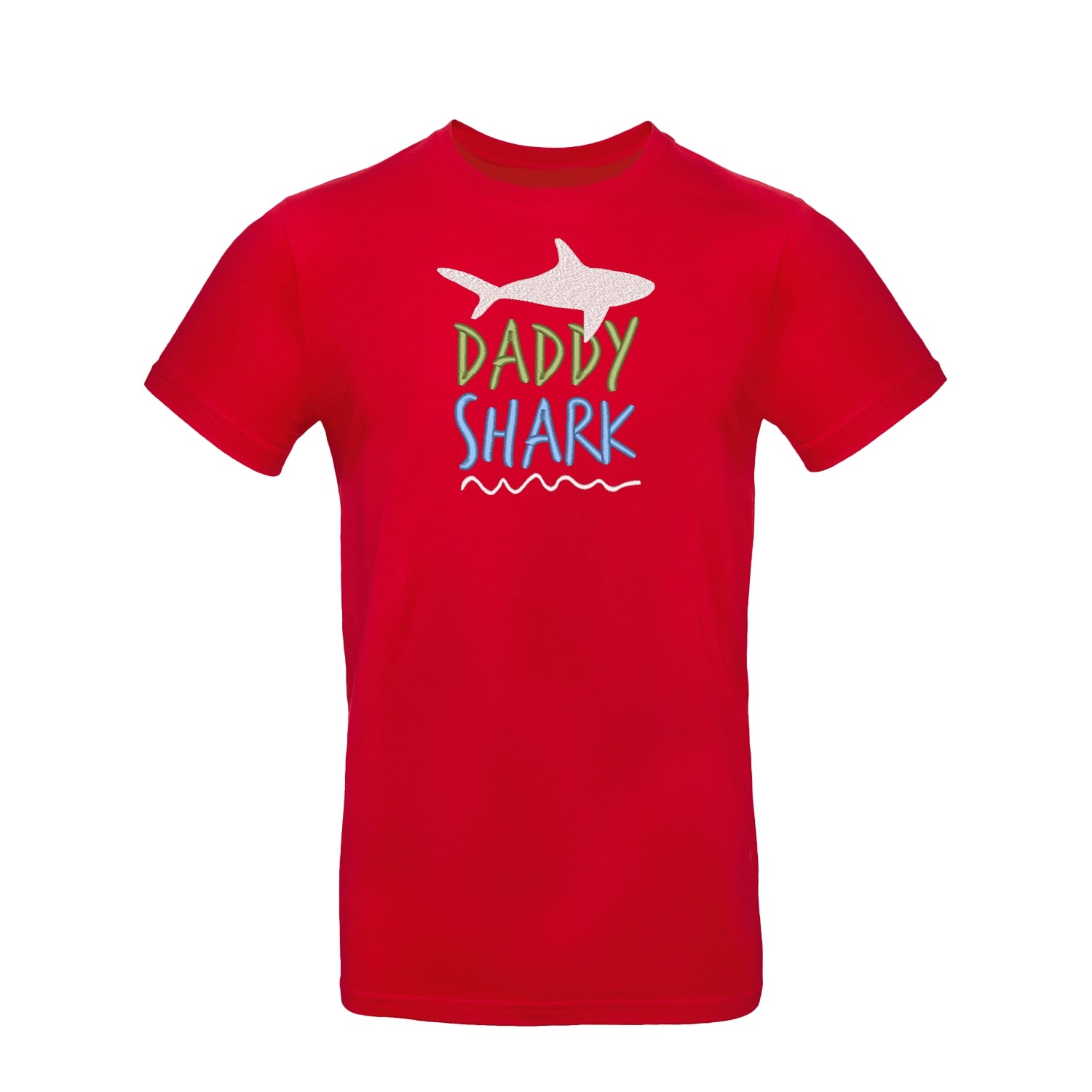 Koszulka unisex "Daddy Shark" z haftem – prezent dla taty z humorem Haft z radości