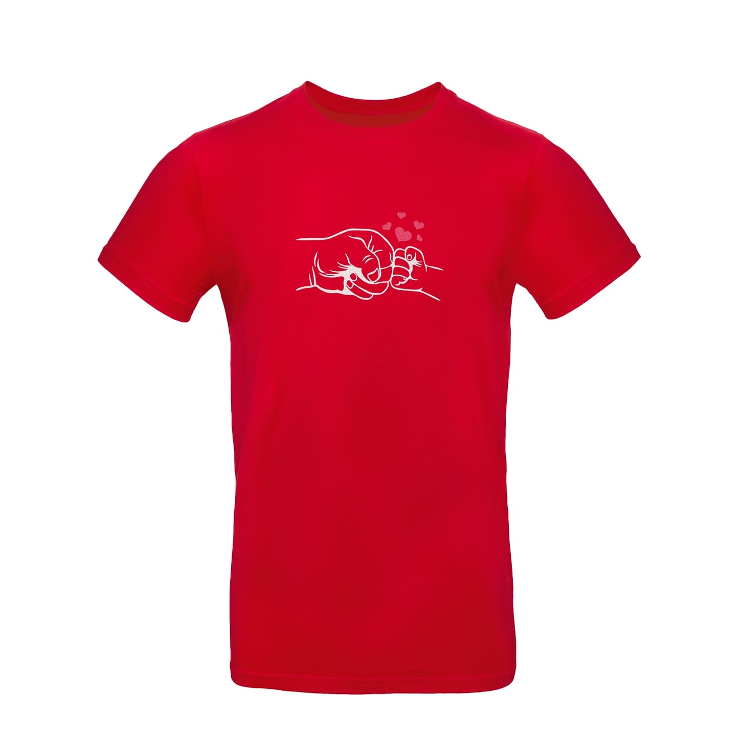 Koszulka unisex z haftem "Father and Son Hands" – prezent dla taty i syna