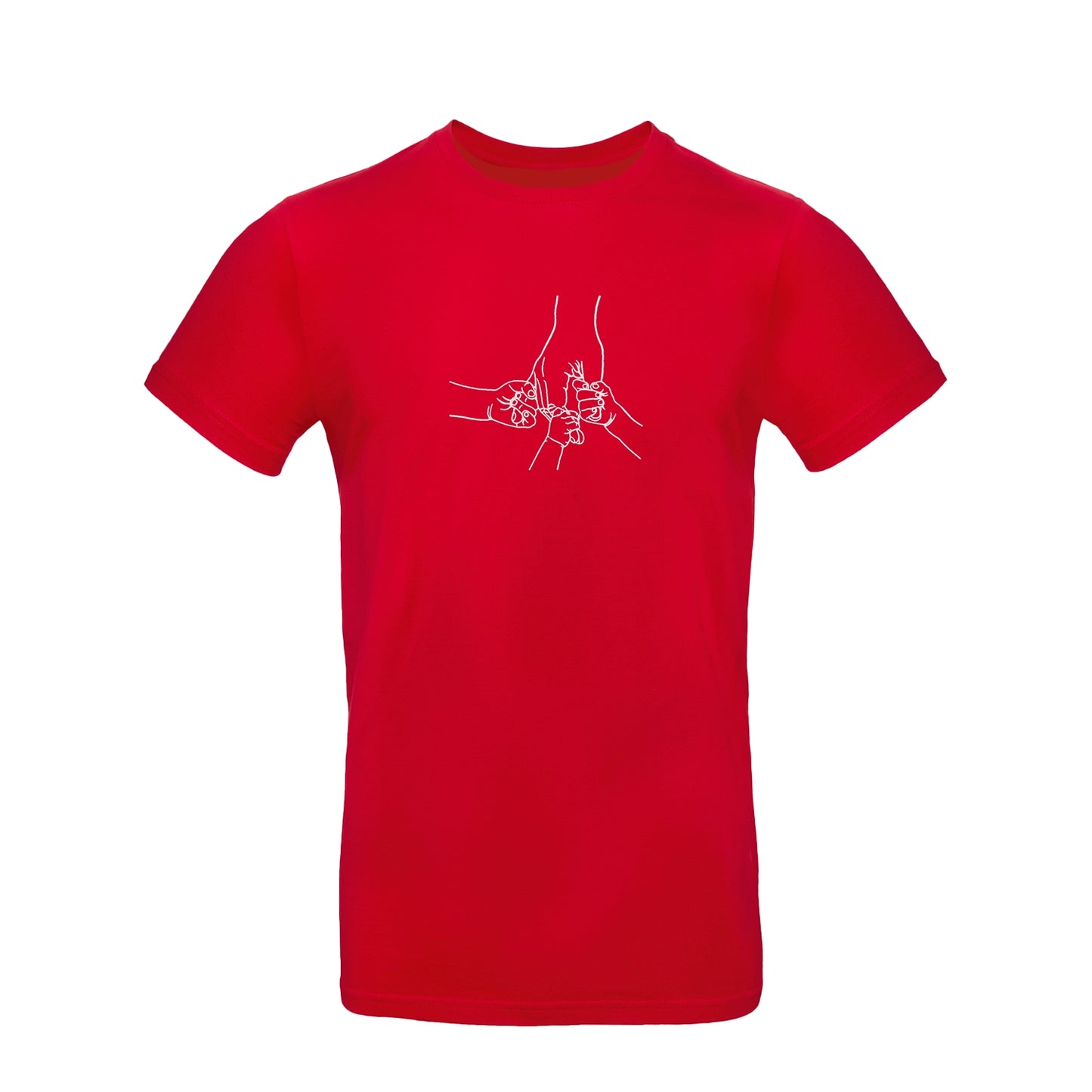 Koszulka unisex z haftem "Father and Three Kids Hands" – dla taty trójki dzieci