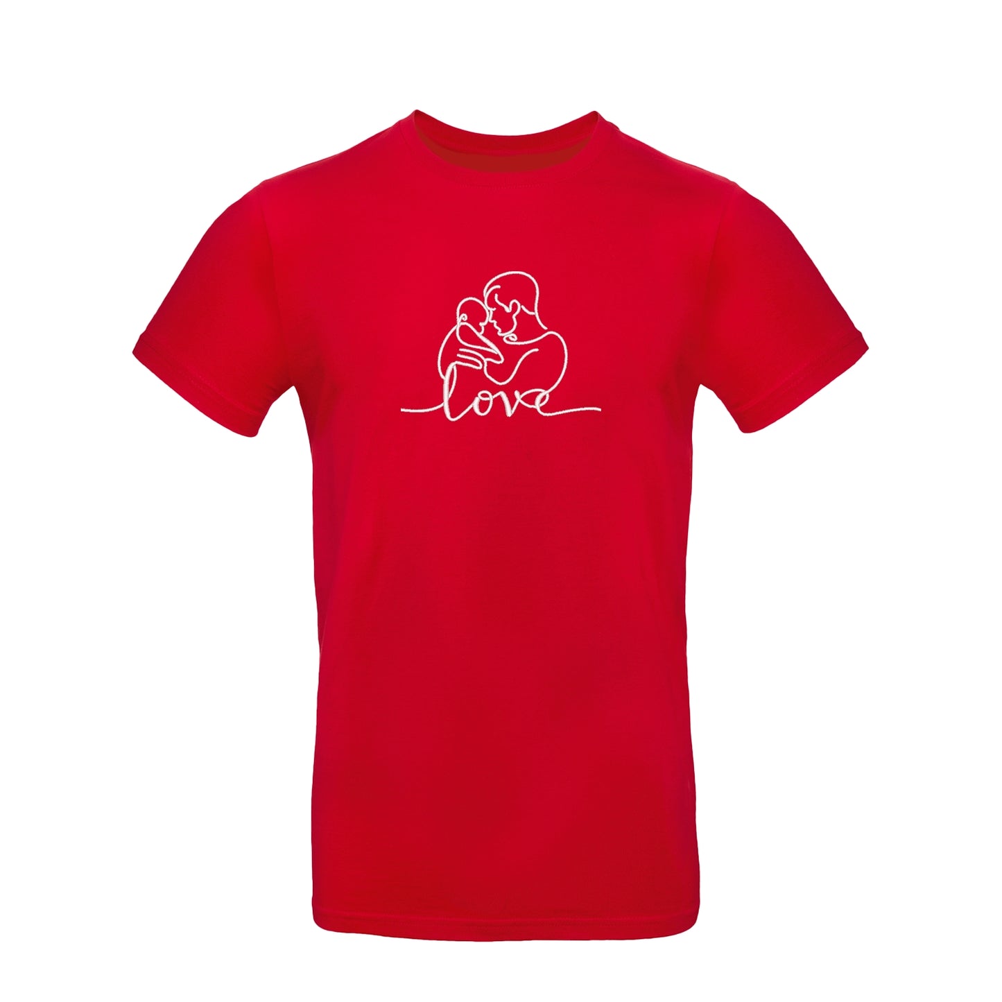 Koszulka unisex LOVE z haftem – Tata z dzieckiem | Prezent dla Taty