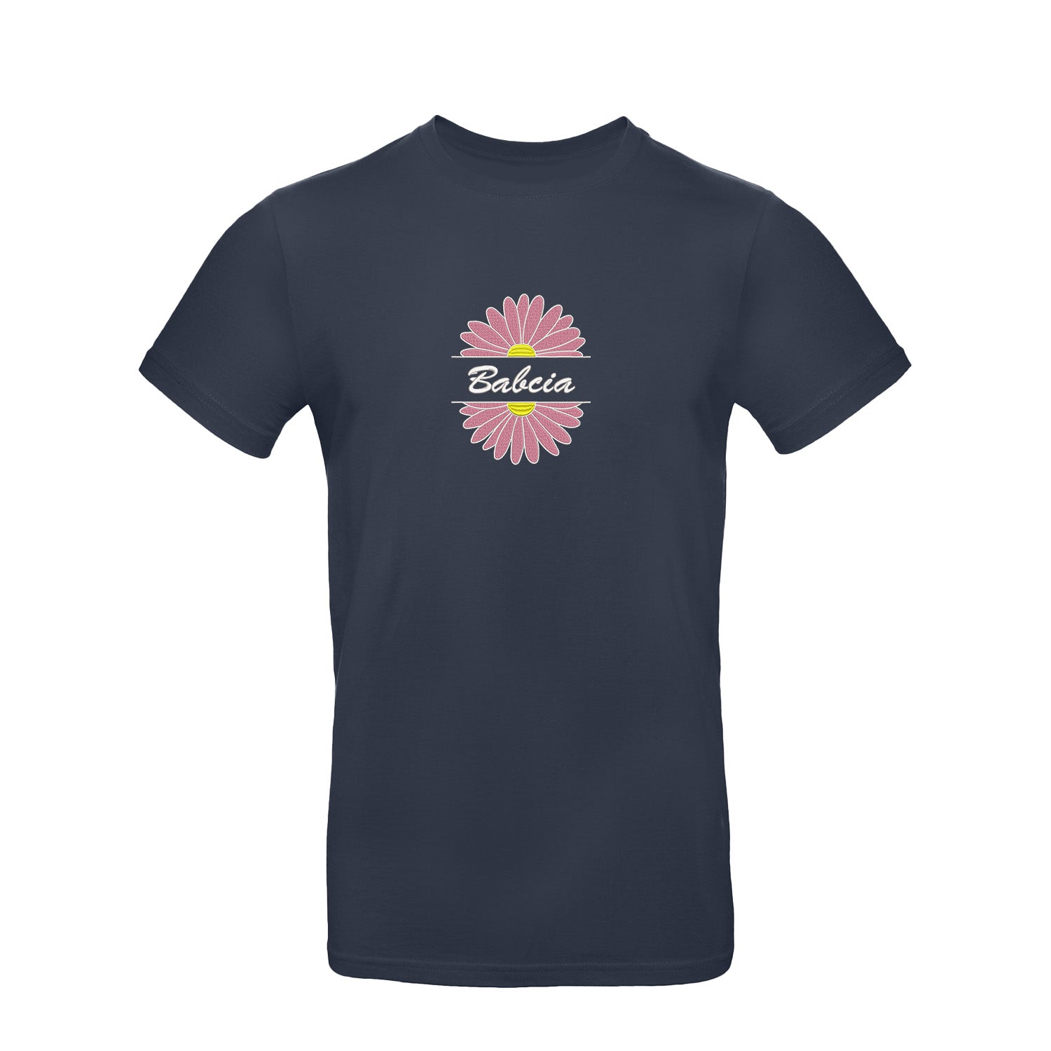 Babcia – koszulka z haftem stokrotki dla Babci Haft z radości - nadruki i haft na odzieży Warszawa