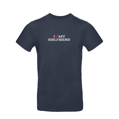 Koszulka I LOVE MY GIRLFRIEND z haftem – unisex, damska lub oversize Haft z radości - nadruki i haft na odzieży Warszawa