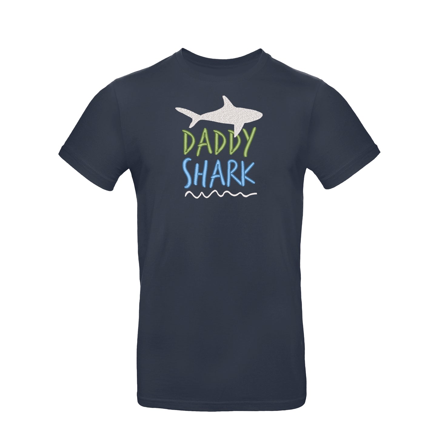 Koszulka „Daddy Shark” z haftem – zabawny prezent dla taty, unisex, damska, oversize Haft z radości - nadruki i haft na odzieży Warszawa