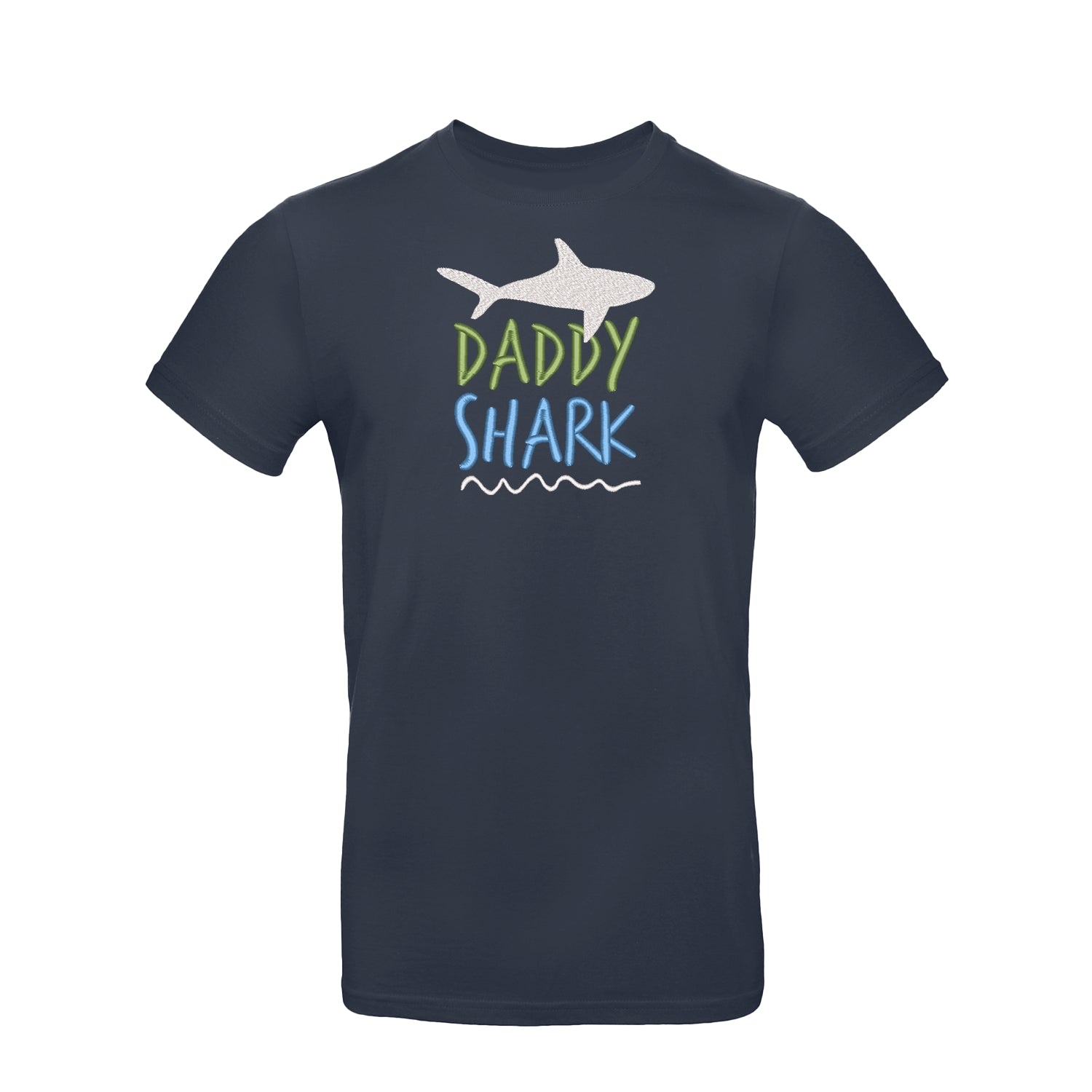 Koszulka „Daddy Shark” z haftem – zabawny prezent dla taty, unisex, damska, oversize Haft z radości - nadruki i haft na odzieży Warszawa