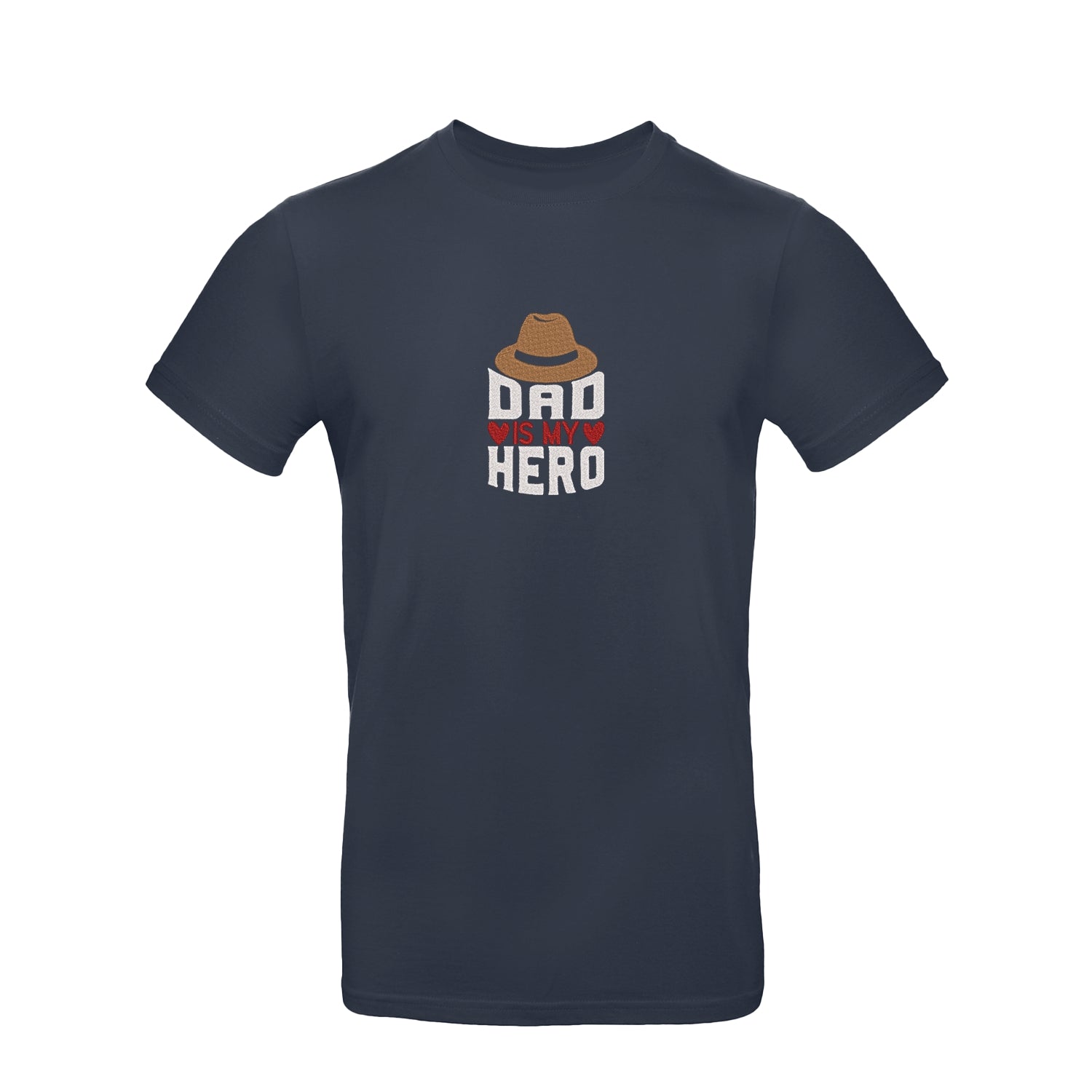 Koszulka unisex "Dad is My Hero" z haftem – prezent dla taty bohatera Haft z radości