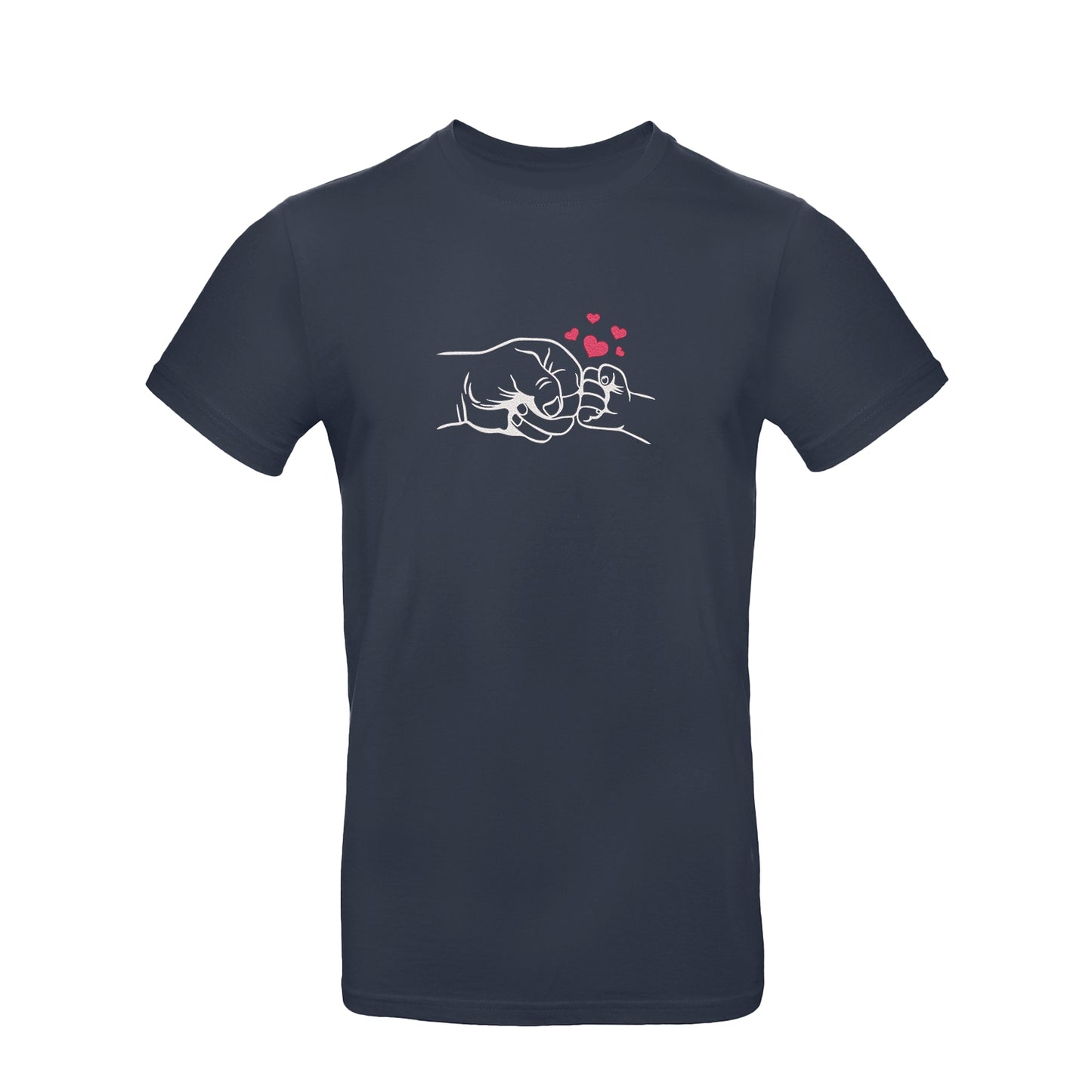 Koszulka unisex z haftem "Father and Son Hands" – prezent dla taty i syna