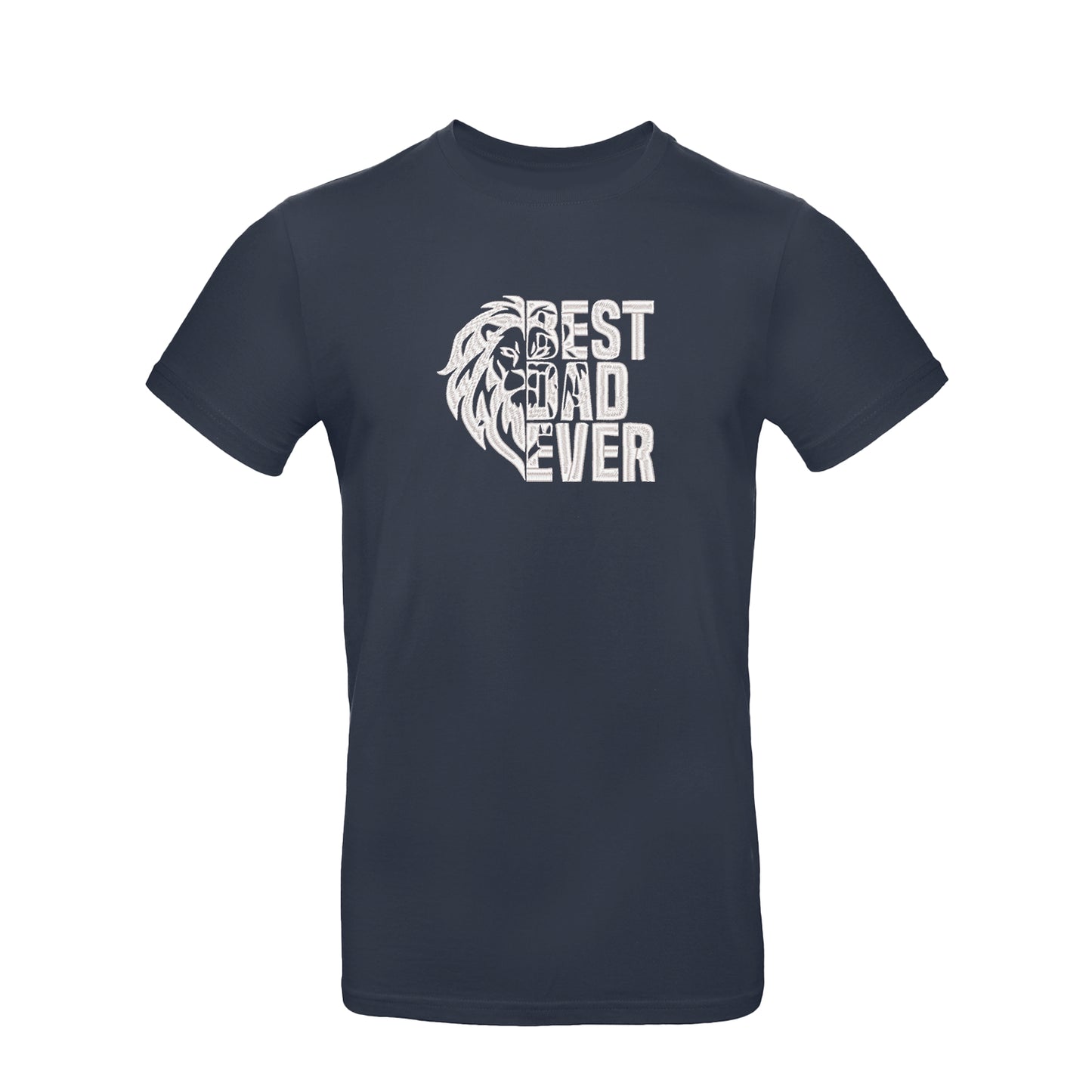 Koszulka unisex z haftem "Lion Best Dad Ever" – prezent dla silnego taty