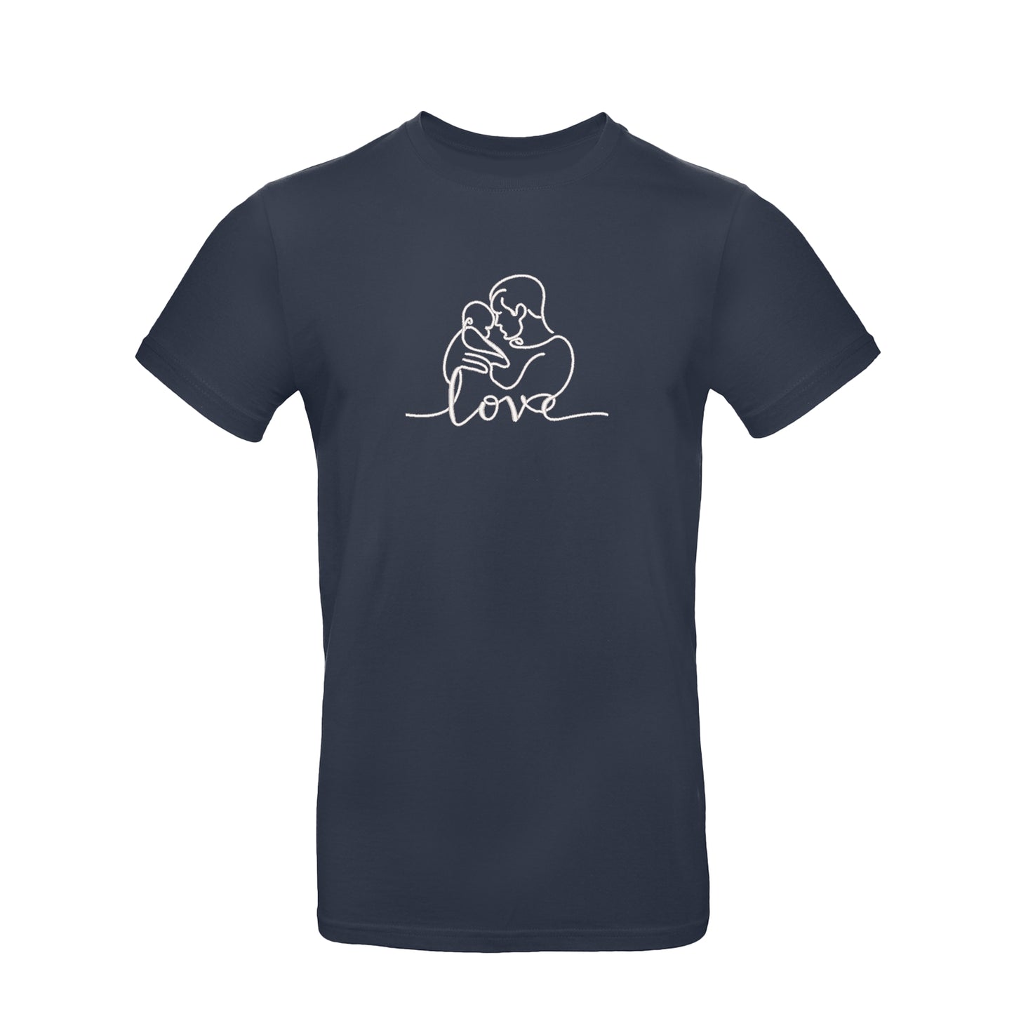 Koszulka unisex LOVE z haftem – Tata z dzieckiem | Prezent dla Taty
