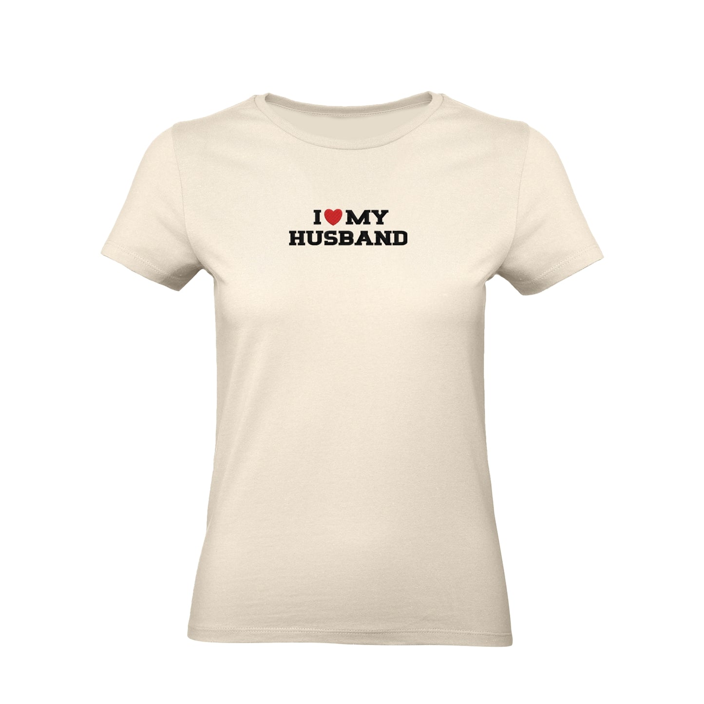 Koszulka damska z haftem „I love MY HUSBAND"