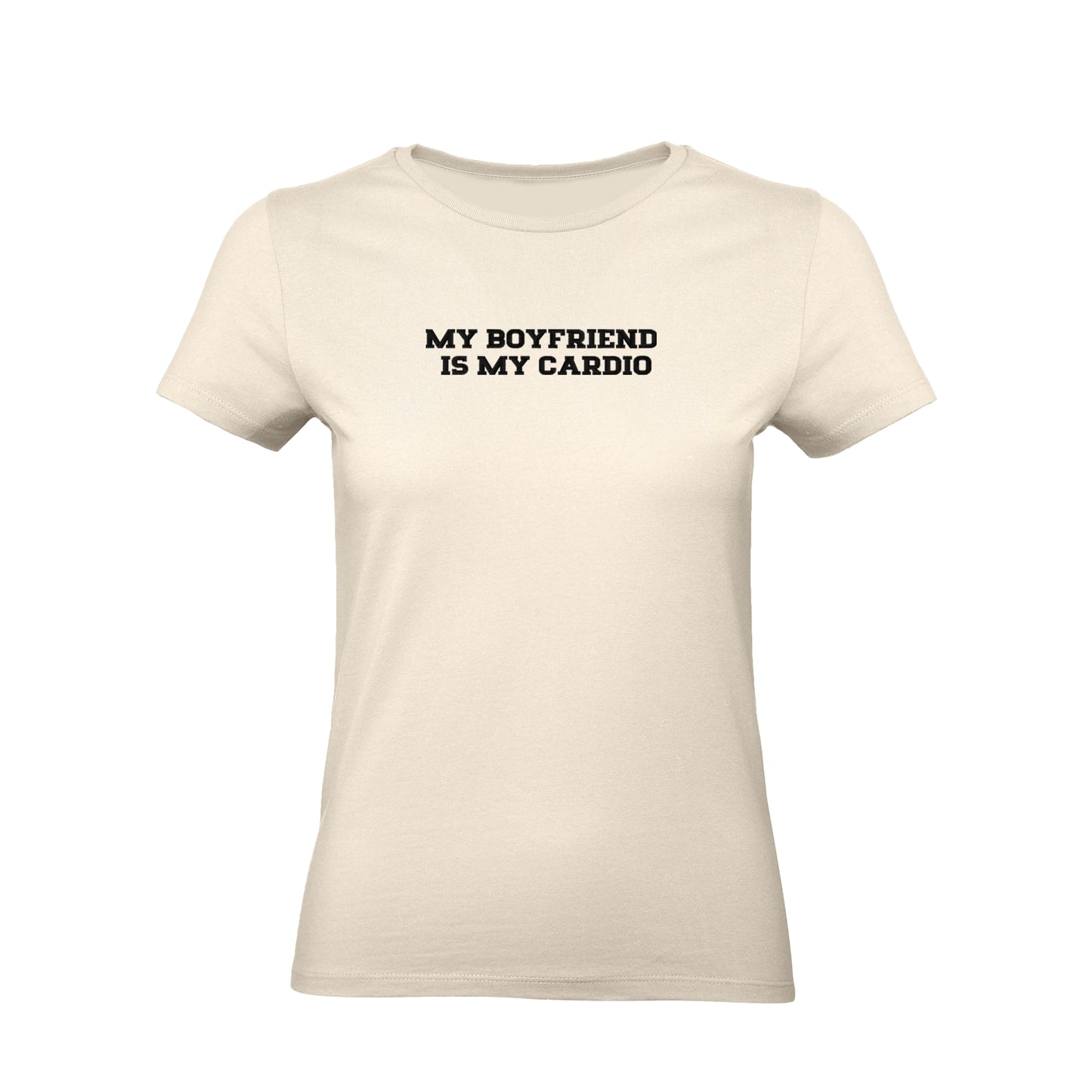 Koszulka damska z haftem „My boyfriend is my cardio"