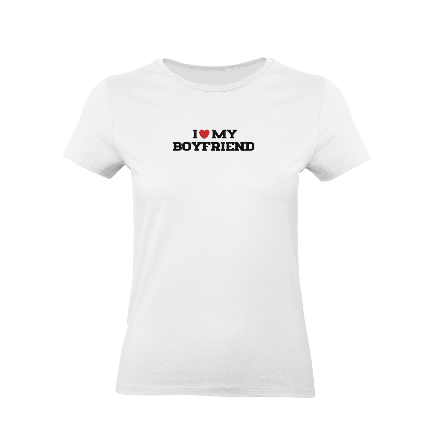 Koszulka damska z haftem „I love MY BOYFRIEND"