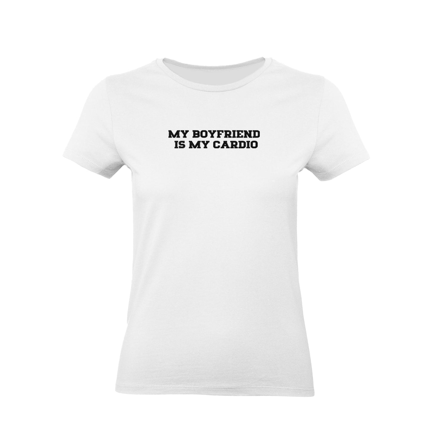 Koszulka damska z haftem „My boyfriend is my cardio"
