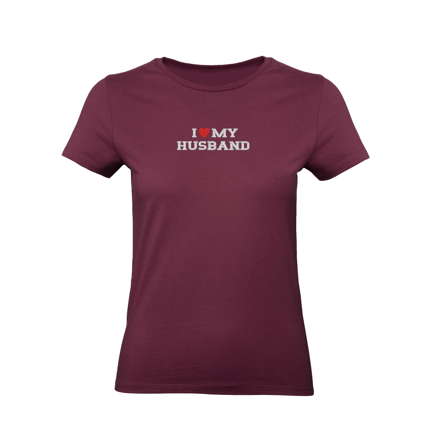 Koszulka damska z haftem „I love MY HUSBAND"