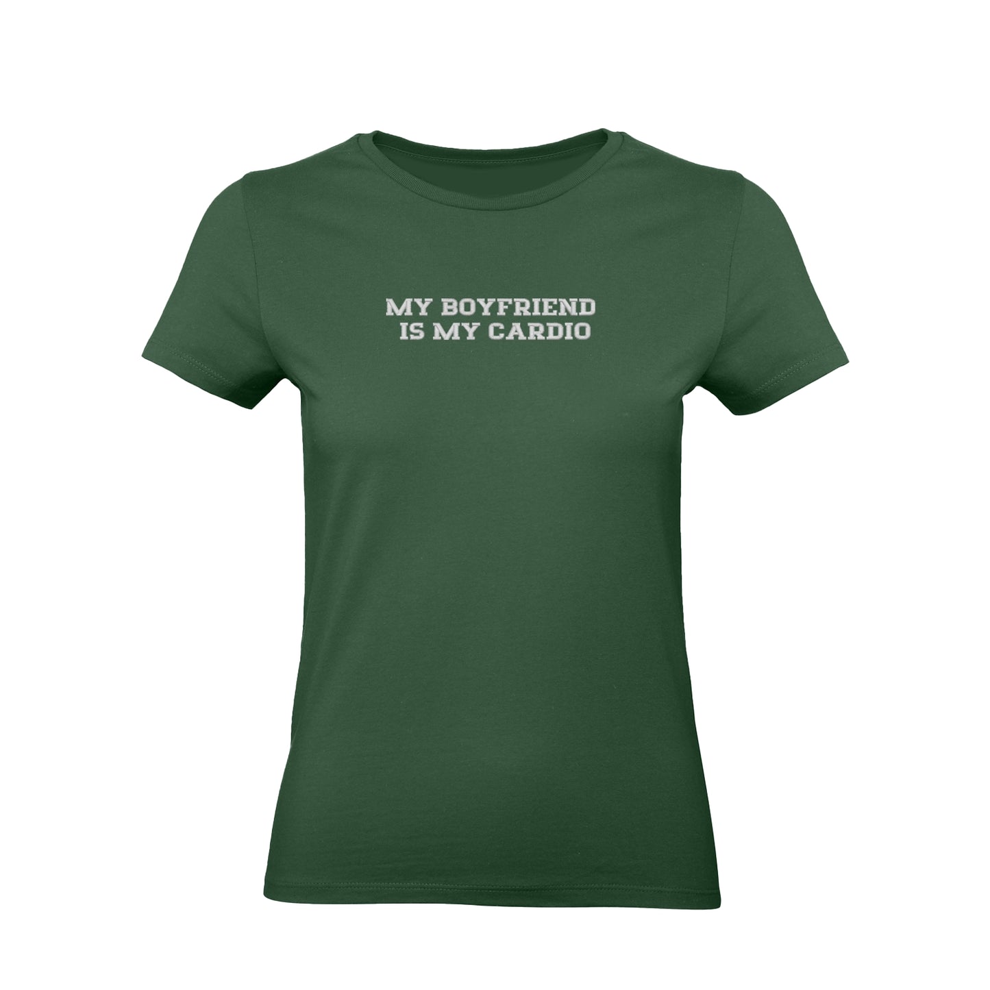 Koszulka damska z haftem „My boyfriend is my cardio"