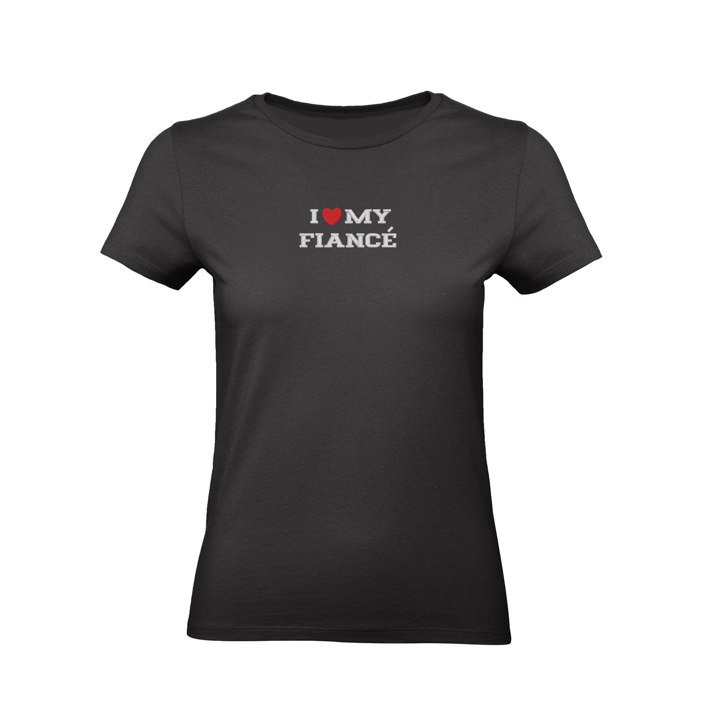 Koszulka damska z haftem „I love MY FIANCE"