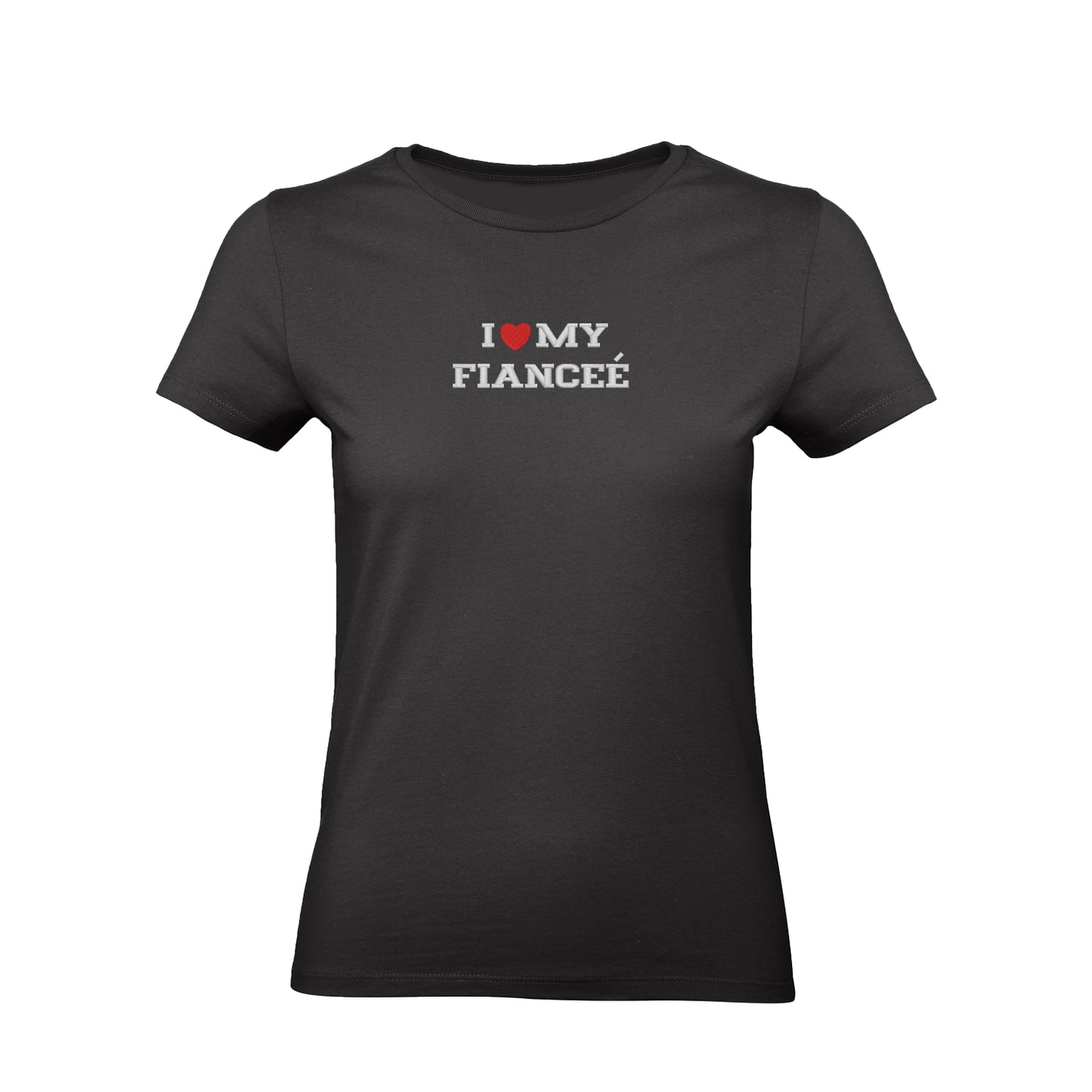Koszulka damska z haftem „I love MY FIANCEE"