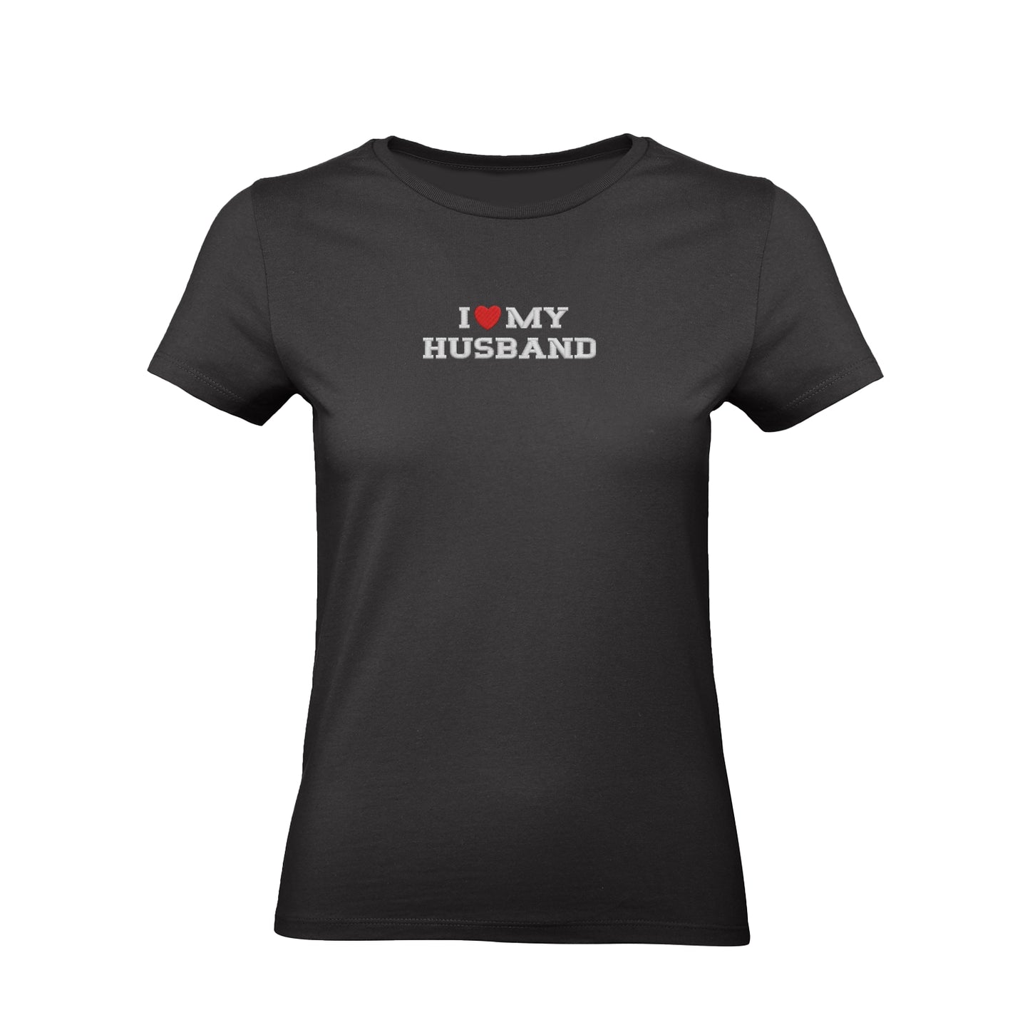 Koszulka damska z haftem „I love MY HUSBAND"