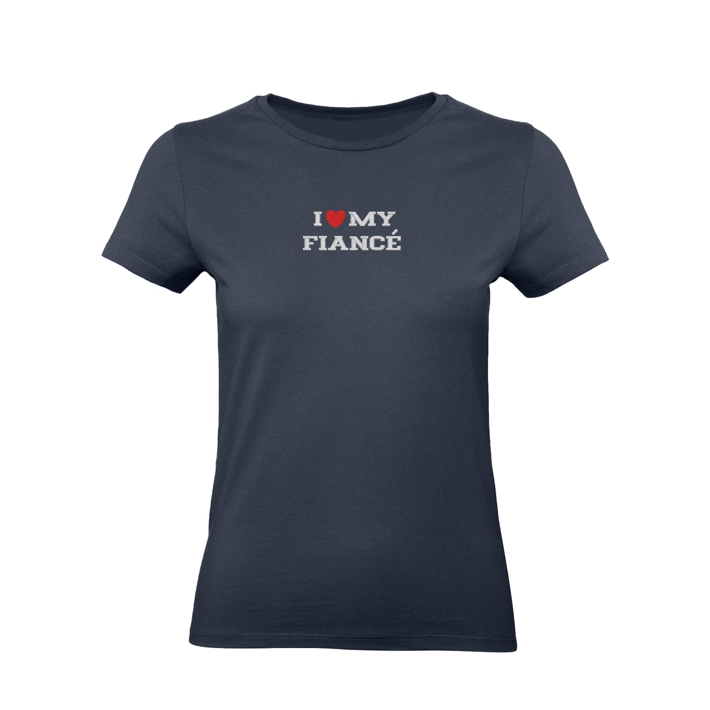 Koszulka damska z haftem „I love MY FIANCE"