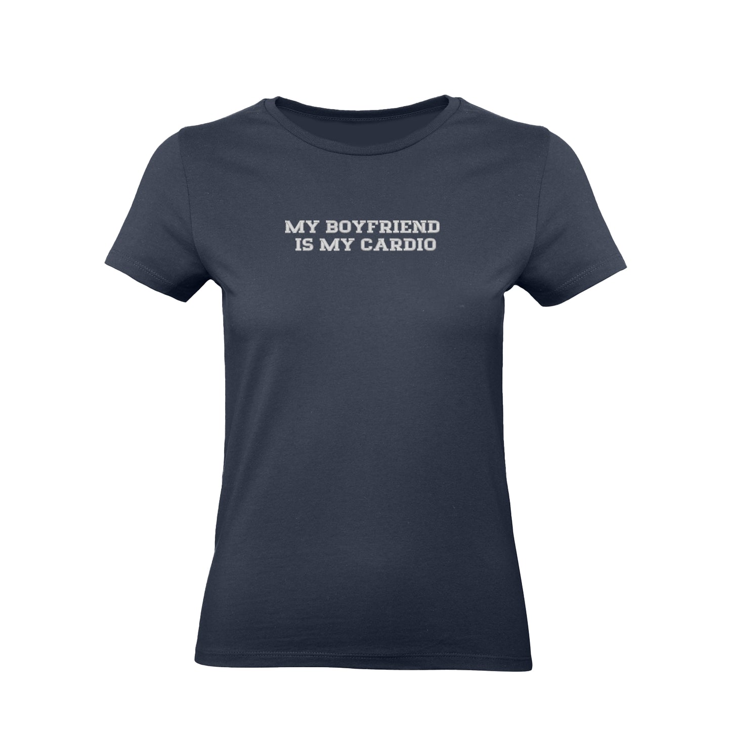 Koszulka damska z haftem „My boyfriend is my cardio"