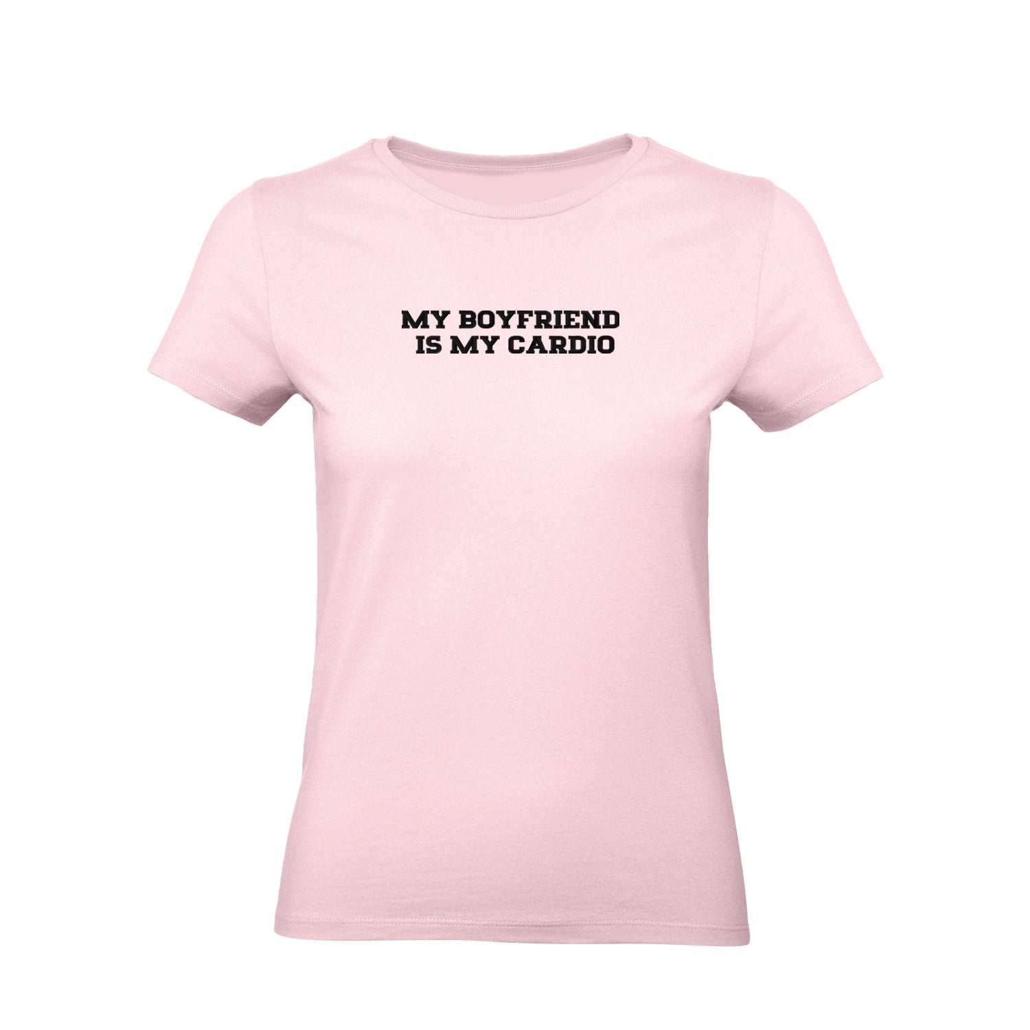 Koszulka damska z haftem „My boyfriend is my cardio