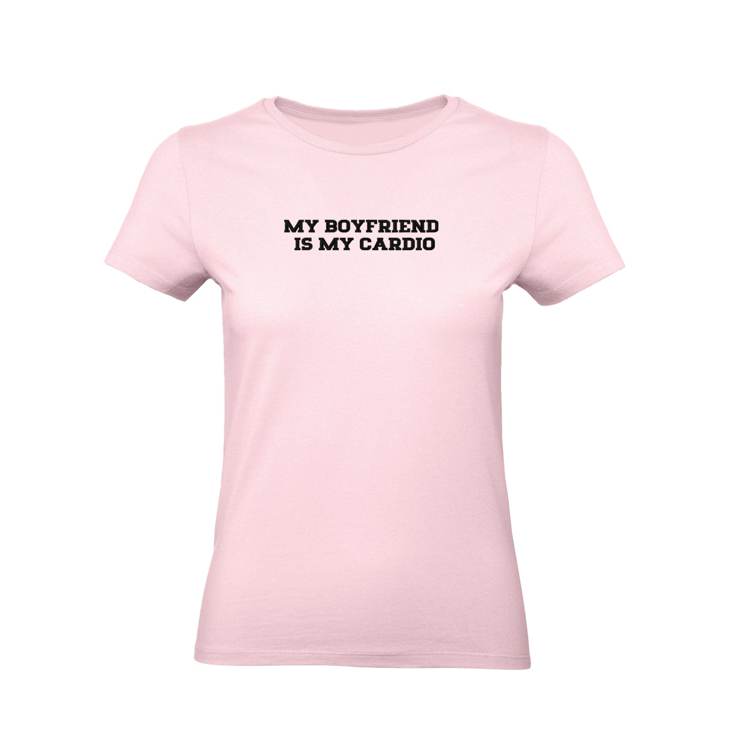Koszulka damska z haftem „My boyfriend is my cardio"