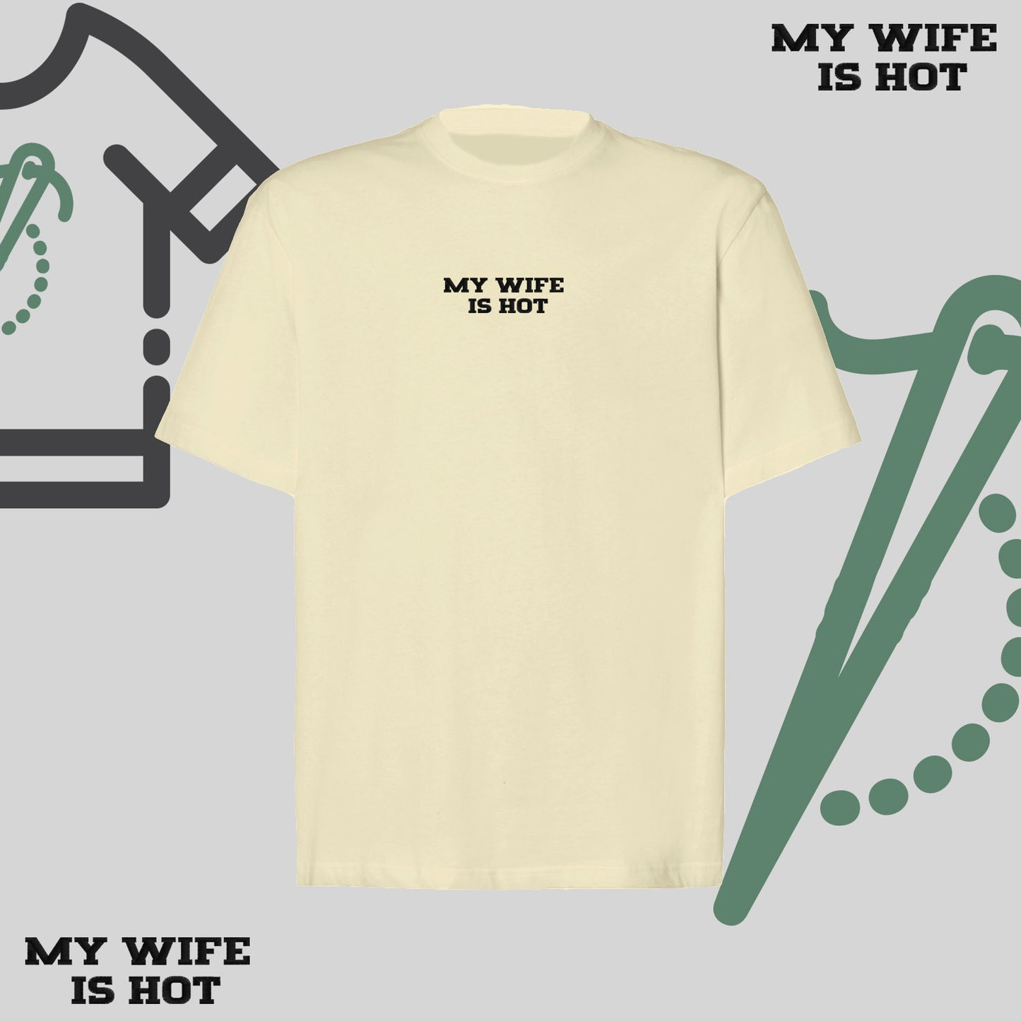 Koszulka oversize z haftem „MY WIFE IS HOT"