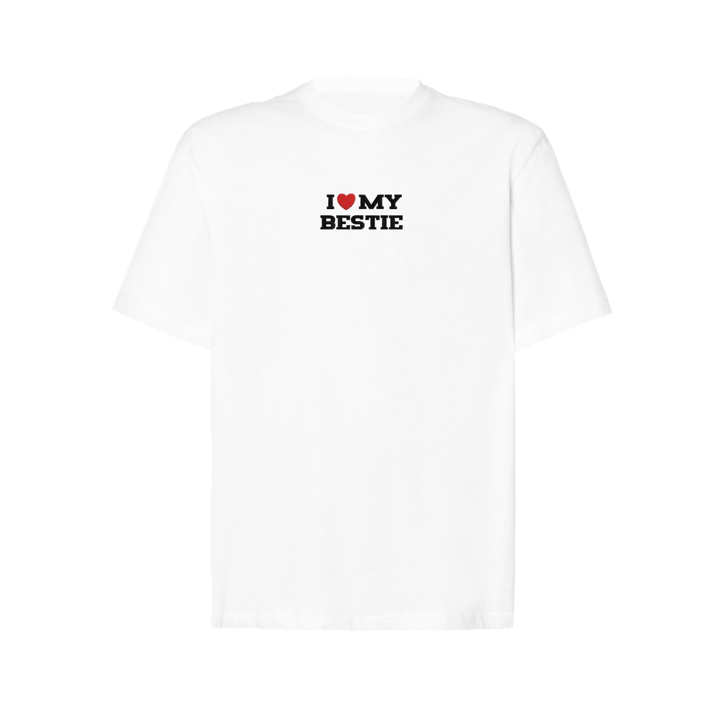 Koszulka oversize z haftem „I love MY BESTIE"