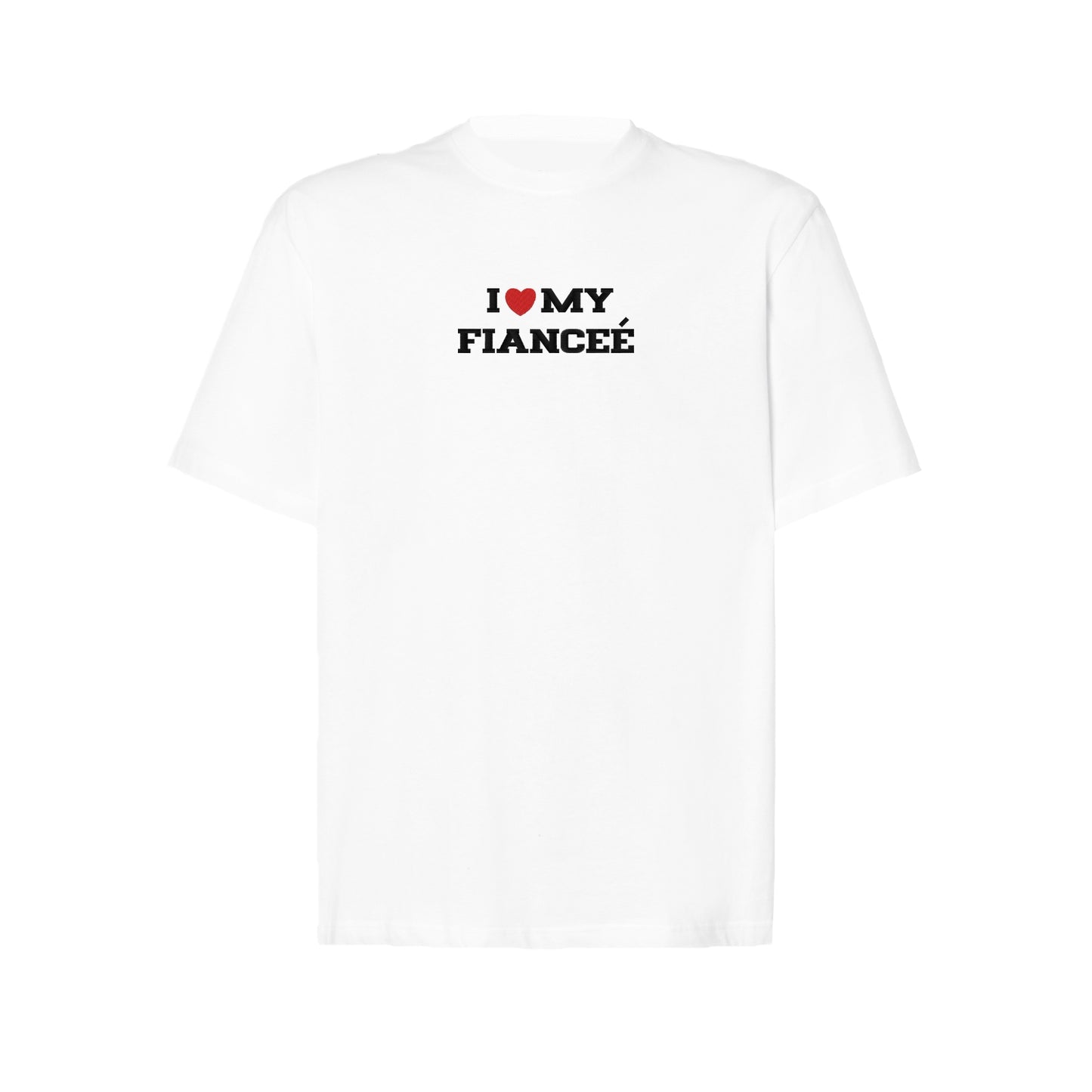 Koszulka oversize z haftem „I love MY FIANCEE"