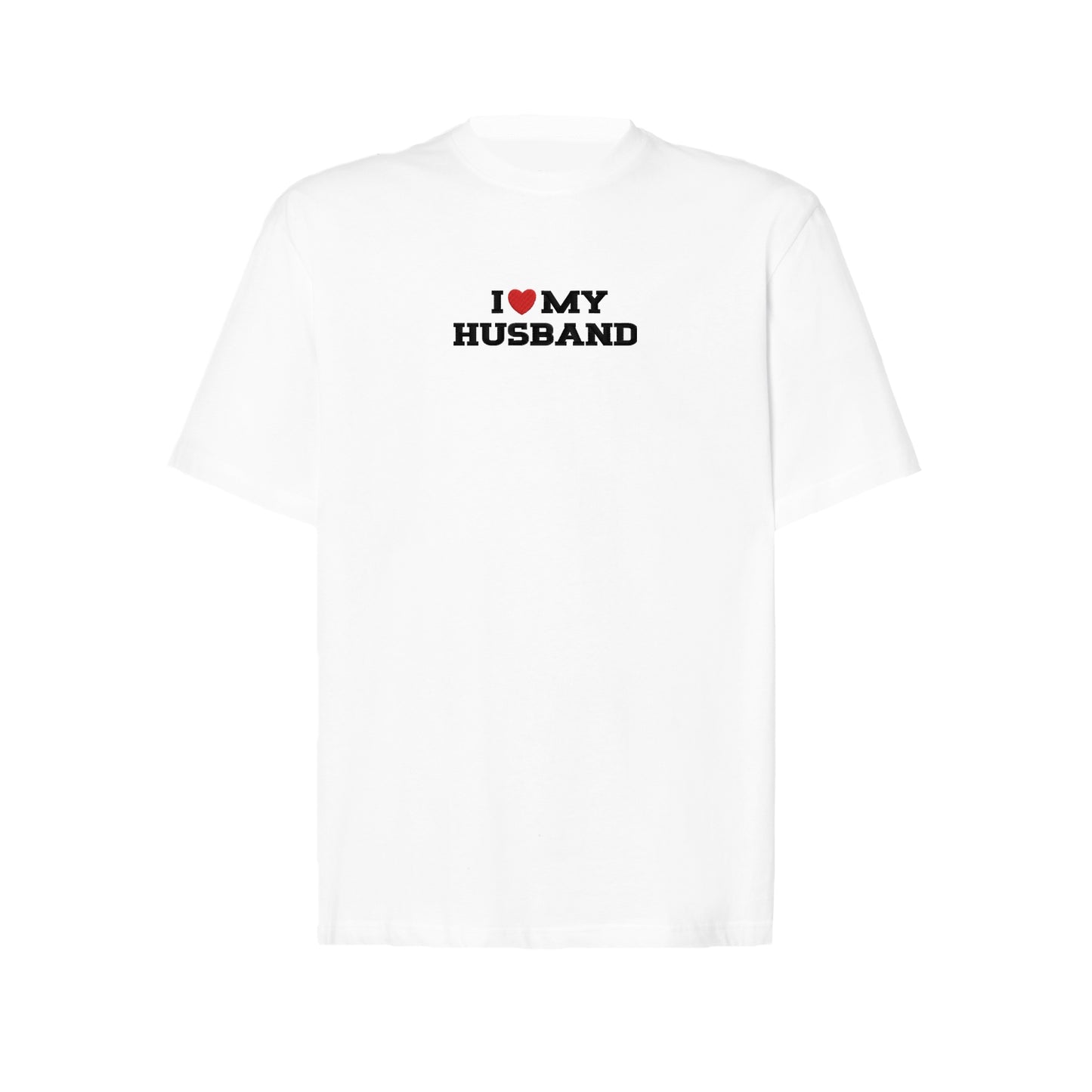 Koszulka oversize z haftem „I love MY HUSBAND"