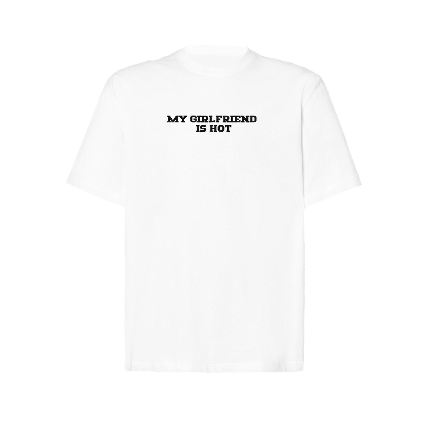 Koszulka oversize z haftem „My girlfriend is hot"