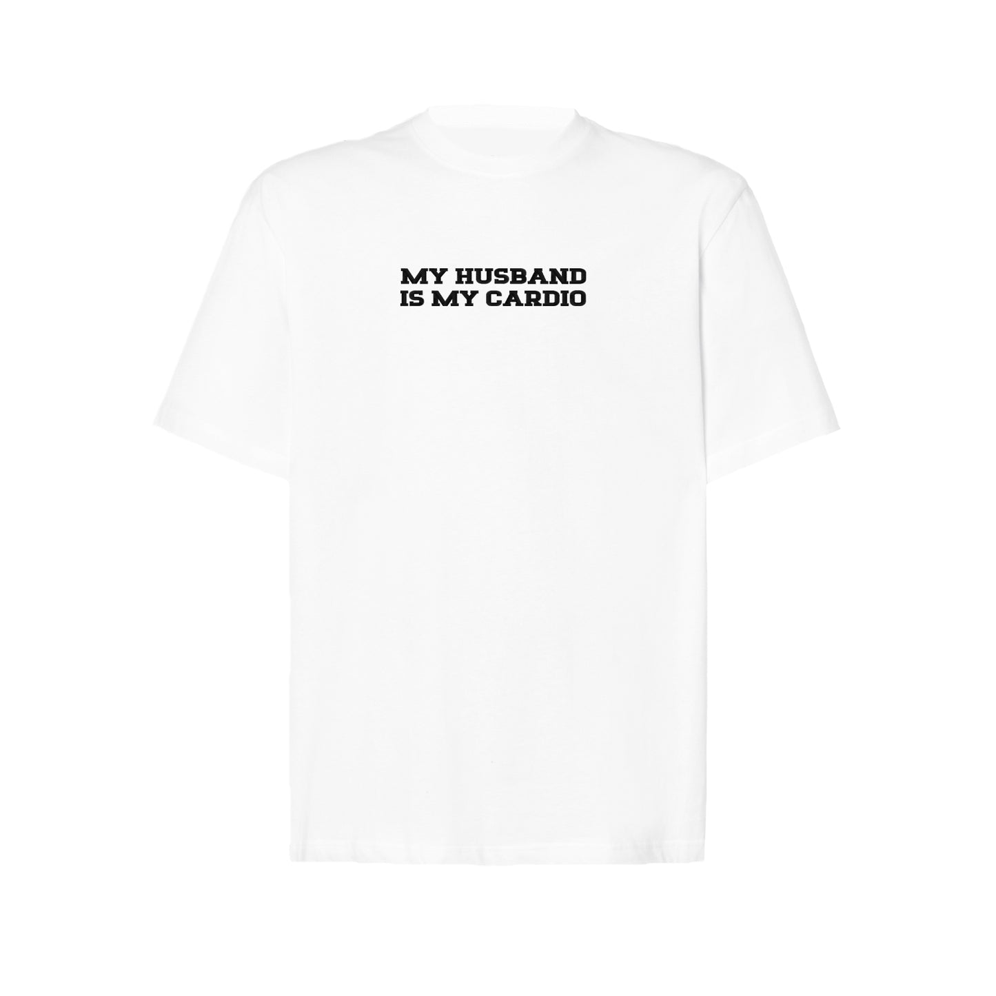 Koszulka oversize z haftem „MY HUSBAND IS MY CARDIO"