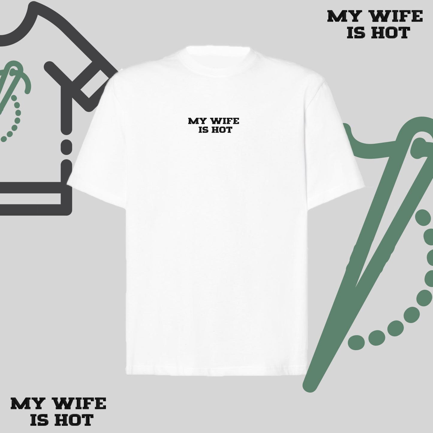 Koszulka oversize z haftem „MY WIFE IS HOT"